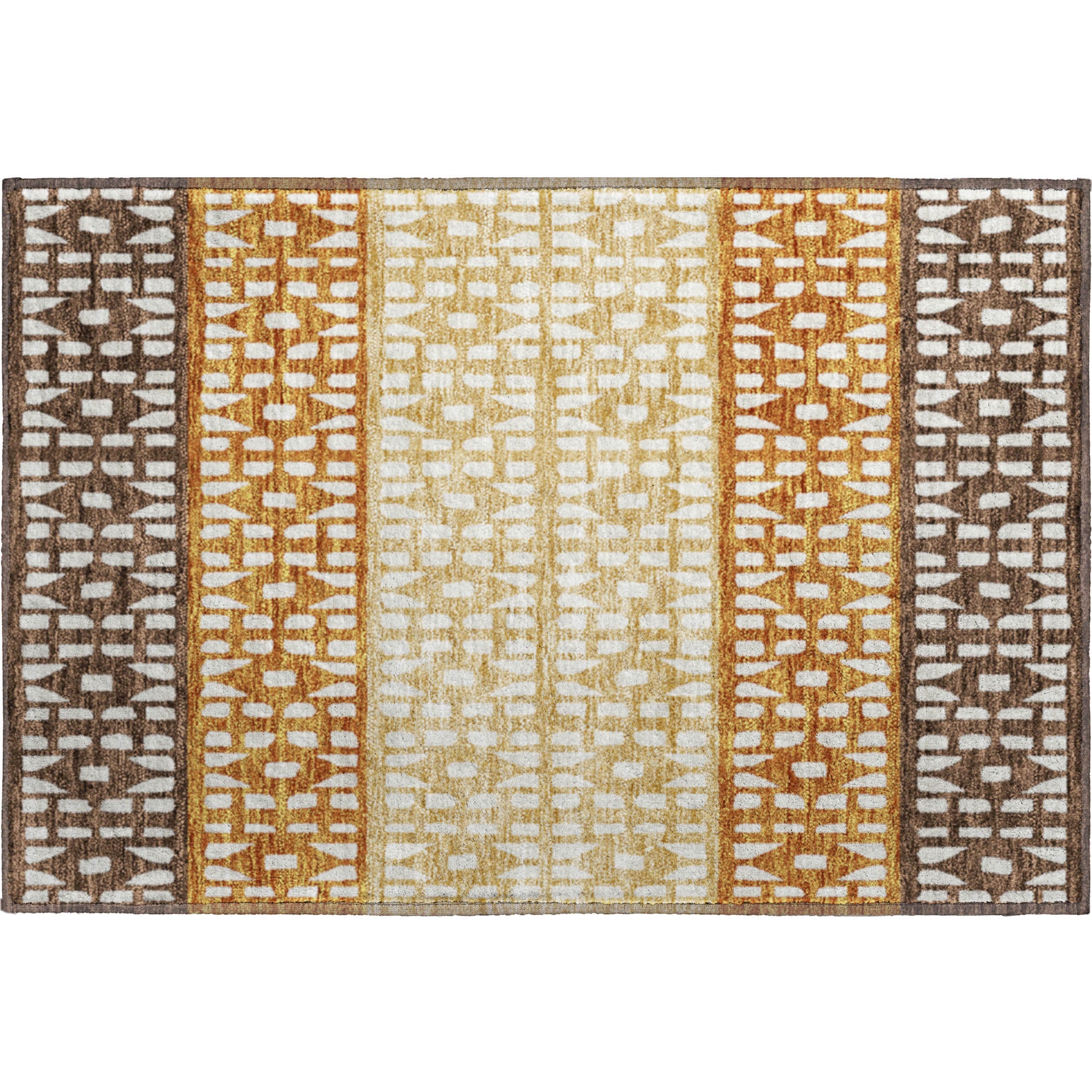 Florence Machine Washable Transitional Coffee Brown Rug 1'8" x 2'6" #shape_Rectangle