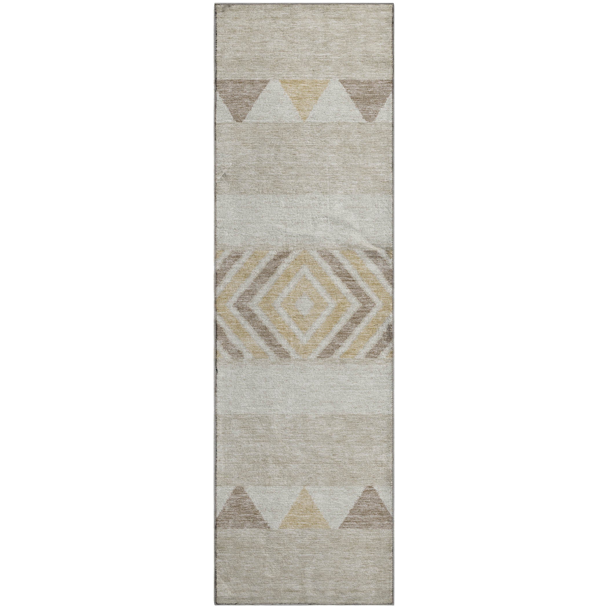 Kotor Machine Washable Transitional Beige Brown Rug 2'3" x 7'6" #shape_Runner
