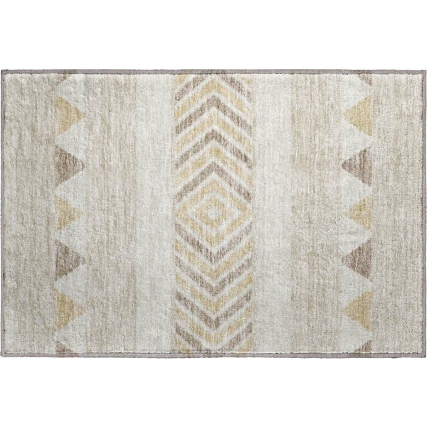 Kotor Machine Washable Transitional Beige Brown Rug 1'8" x 2'6"
