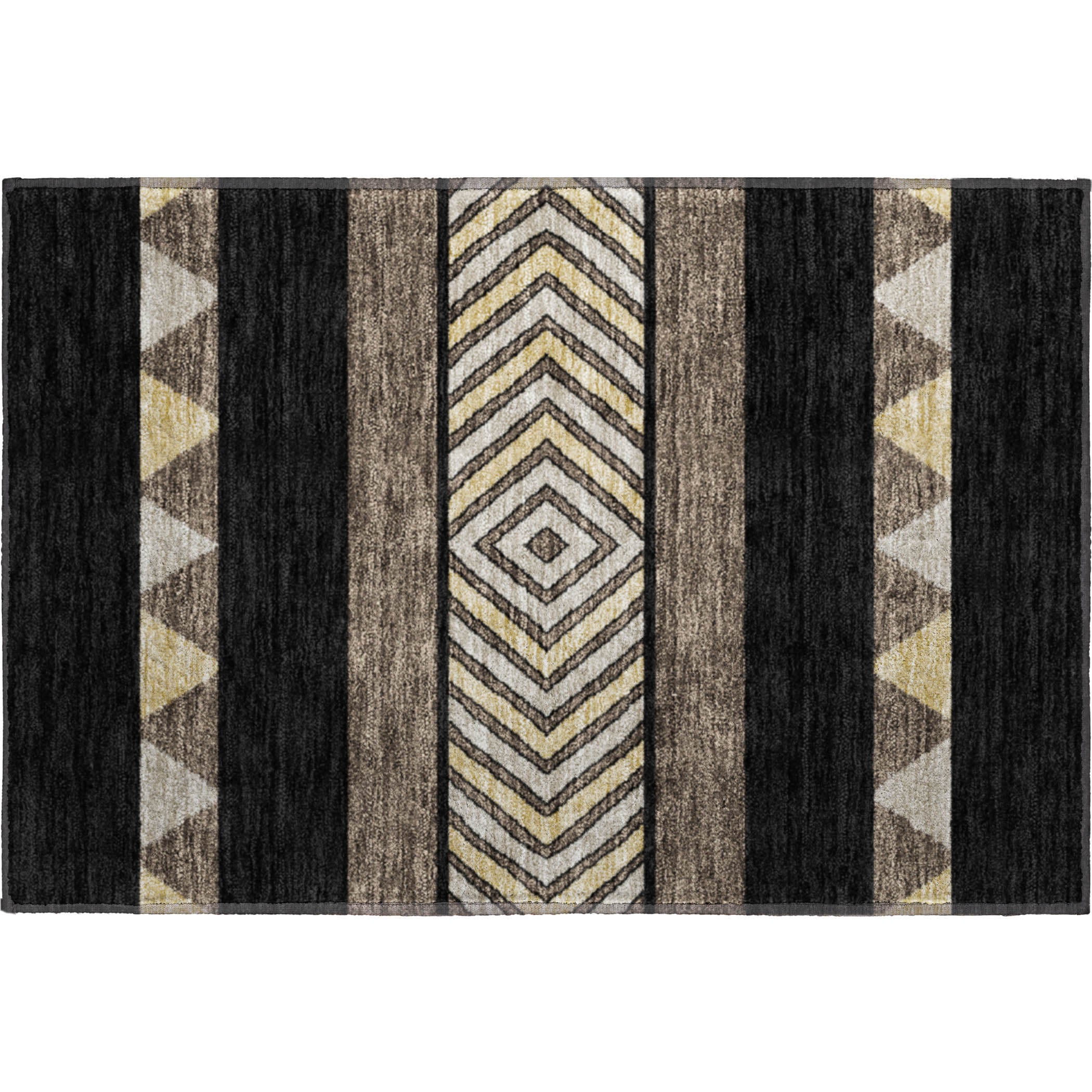 Kotor Machine Washable Transitional Black Rug 1'8" x 2'6" #shape_Rectangle