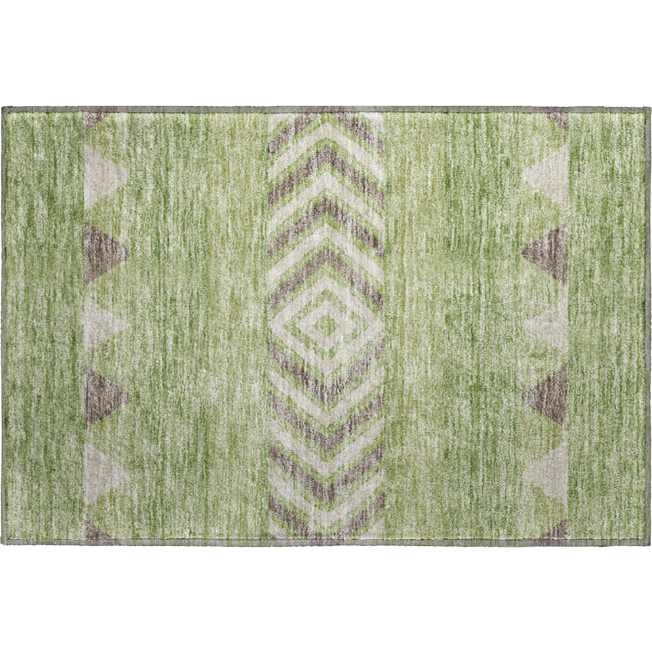 Kotor Machine Washable Transitional Green Rug 1'8" x 2'6" #shape_Rectangle