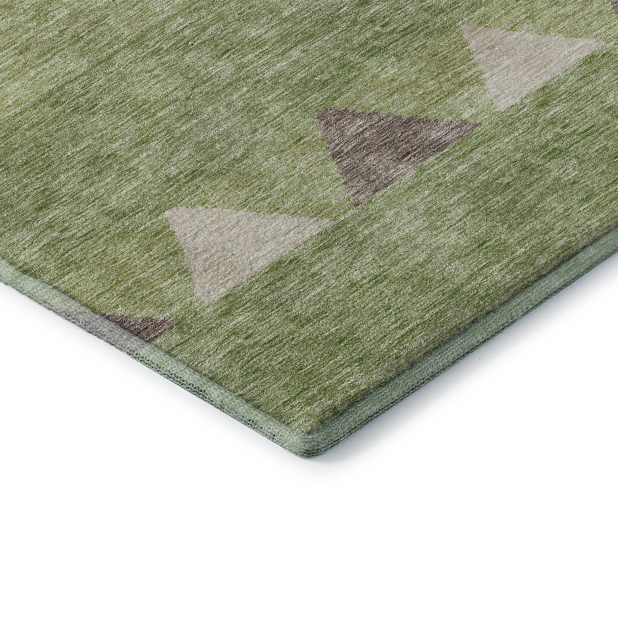 Kotor Machine Washable Transitional Green Rug 1'8" x 2'6" #shape_Rectangle