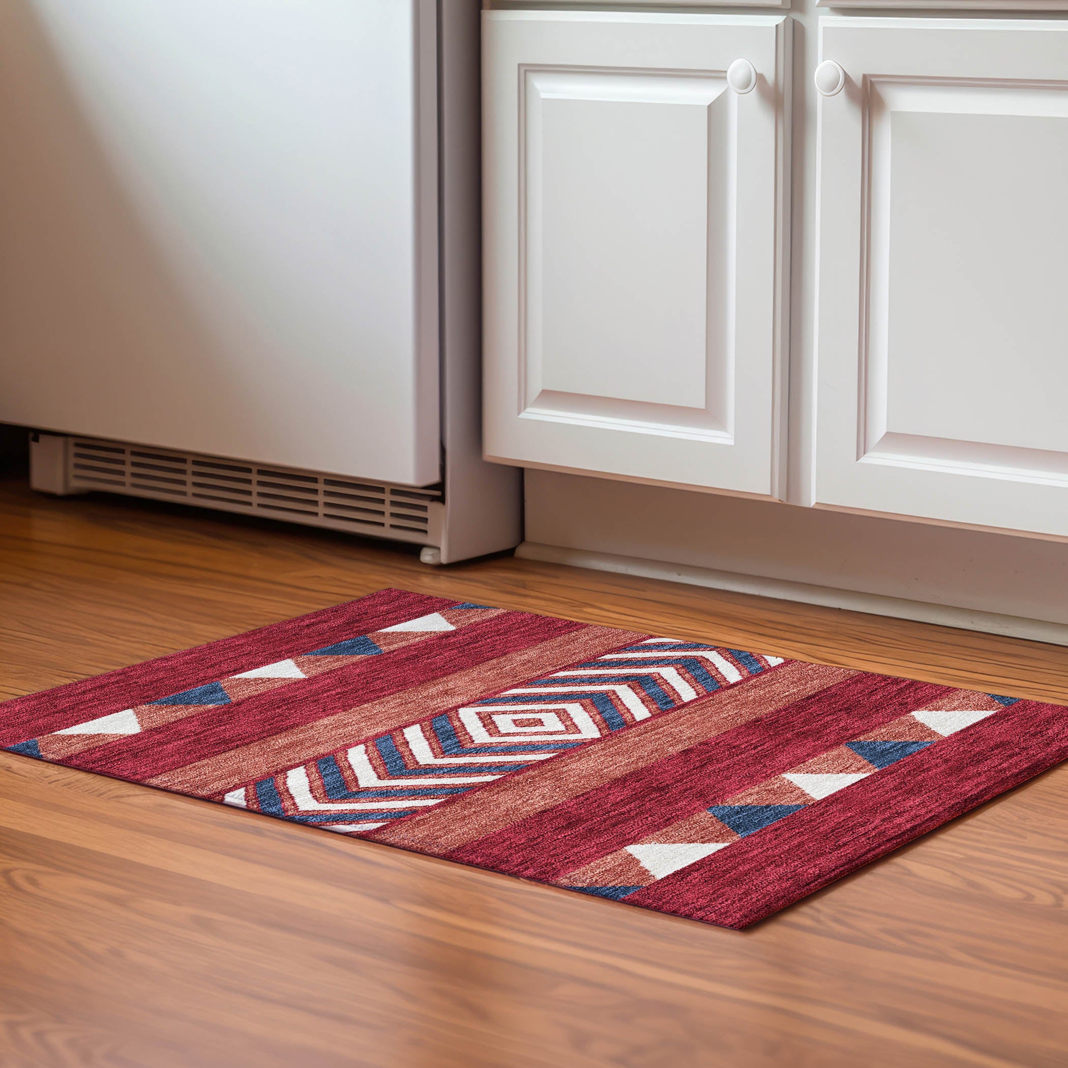 Kotor Machine Washable Transitional Red Rug 1'8" x 2'6" #shape_Rectangle