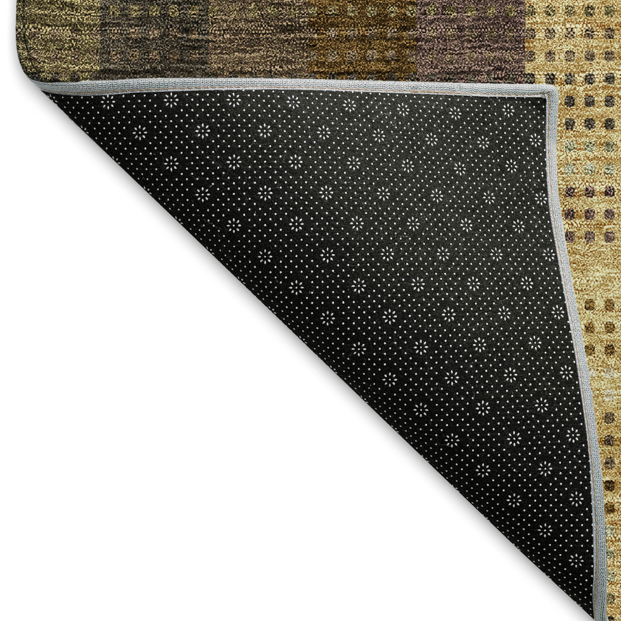 Lisbon Machine Washable Transitional Brown Rug 1'8" x 2'6" #shape_Rectangle