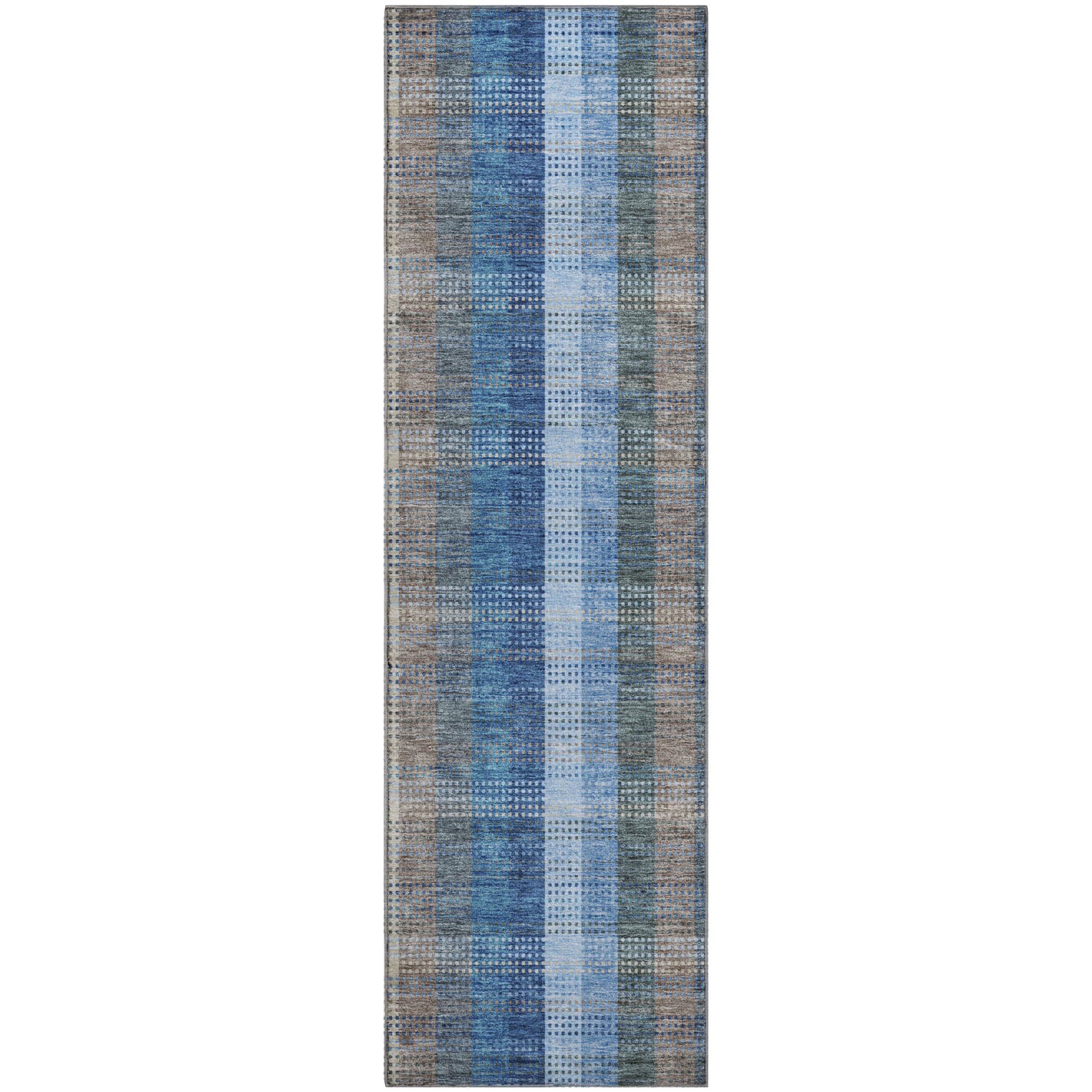 Lisbon Machine Washable Transitional Denim Blue Rug 2'3" x 7'6" #shape_Runner