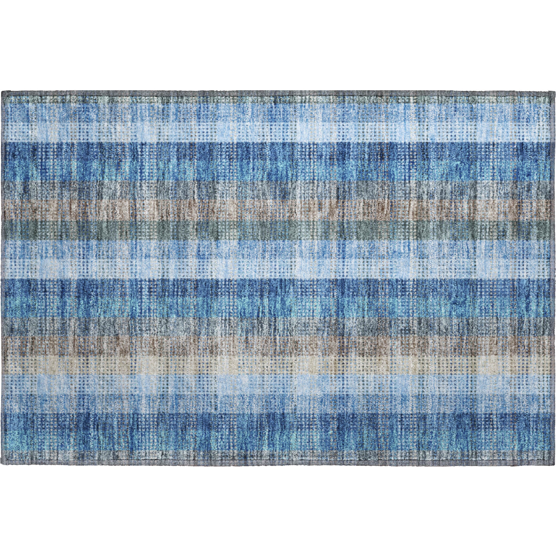 Lisbon Machine Washable Transitional Denim Blue Rug 1'8" x 2'6" #shape_Rectangle