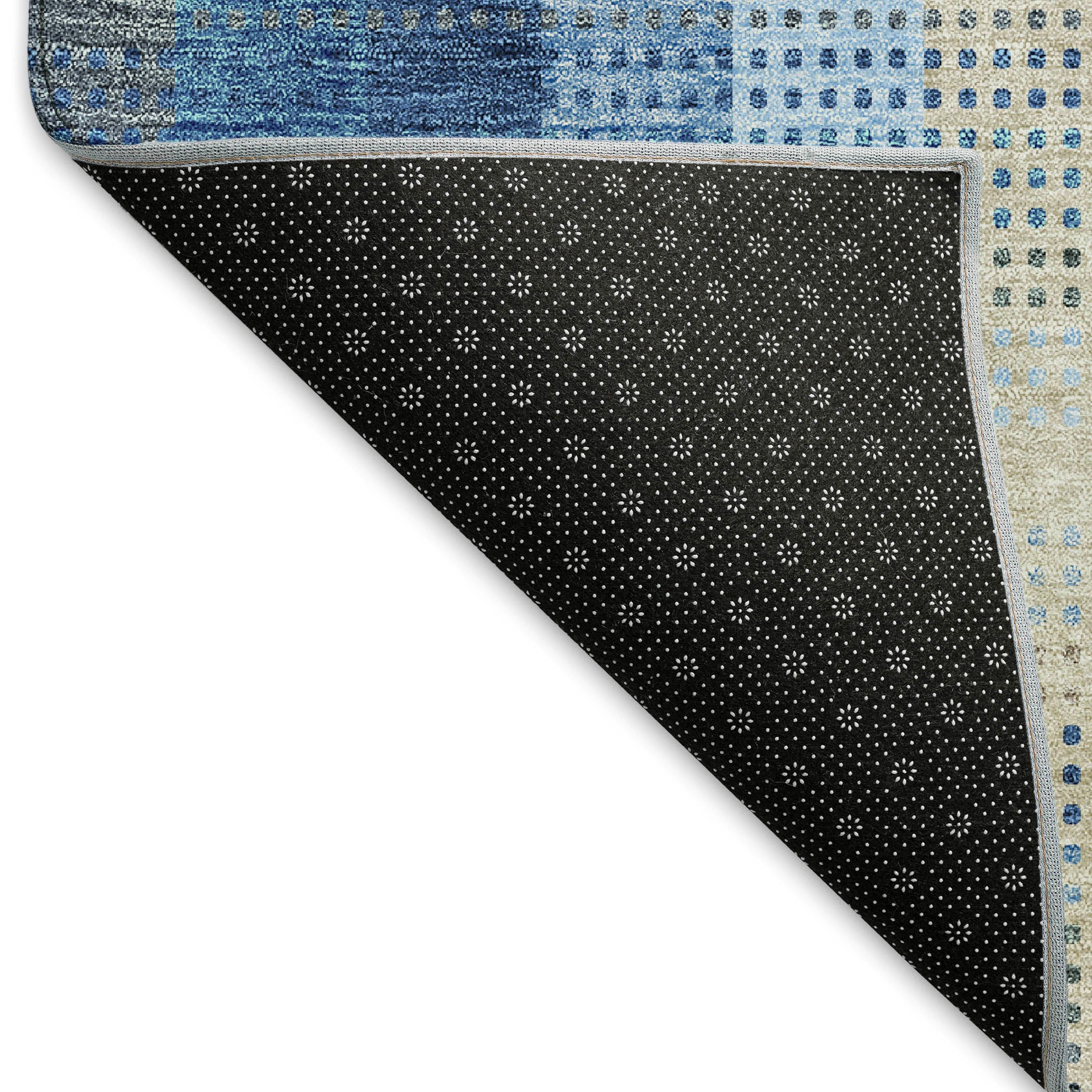 Lisbon Machine Washable Transitional Denim Blue Rug 1'8" x 2'6" #shape_Rectangle