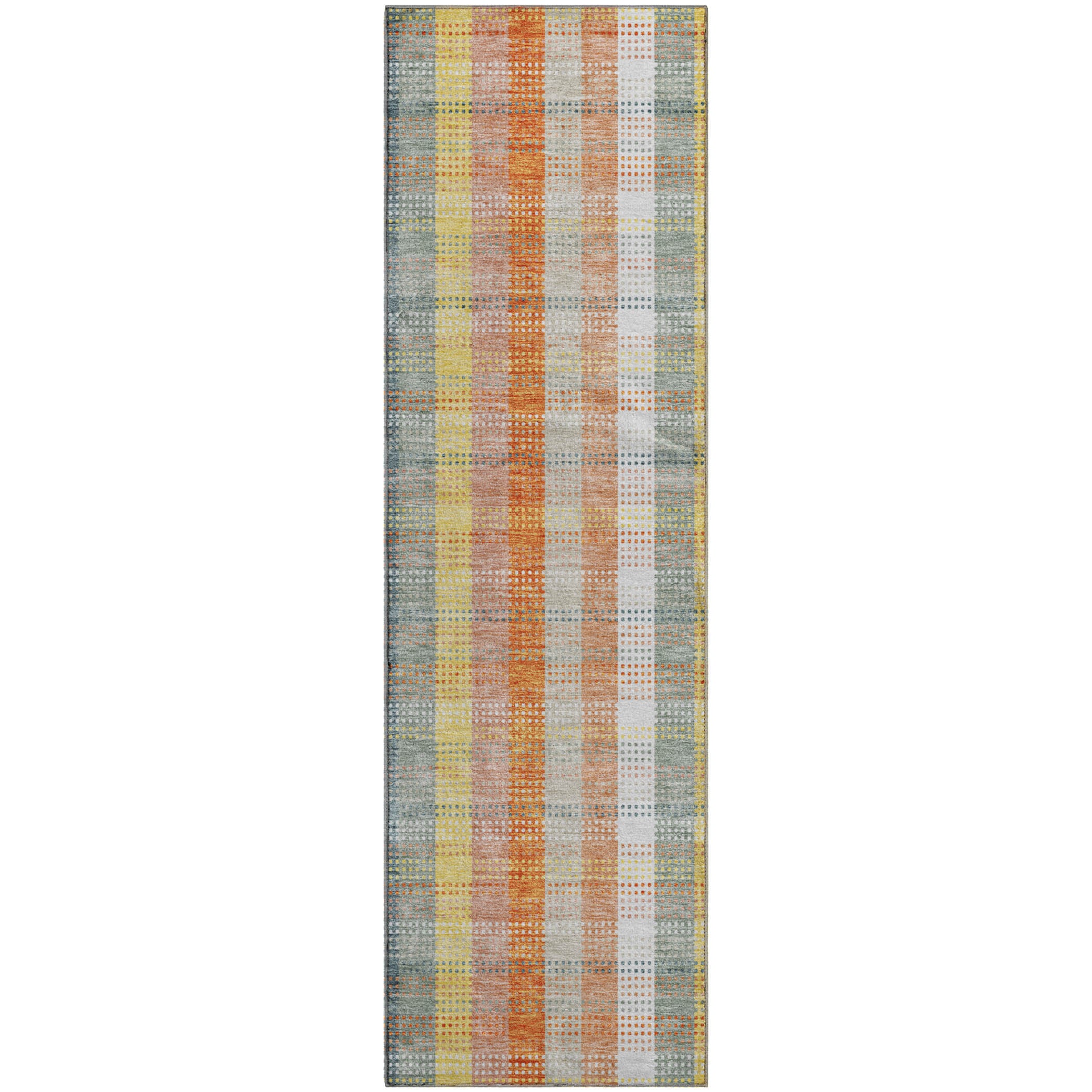 Lisbon Machine Washable Transitional Peach Orange Rug 2'3" x 7'6" #shape_Runner