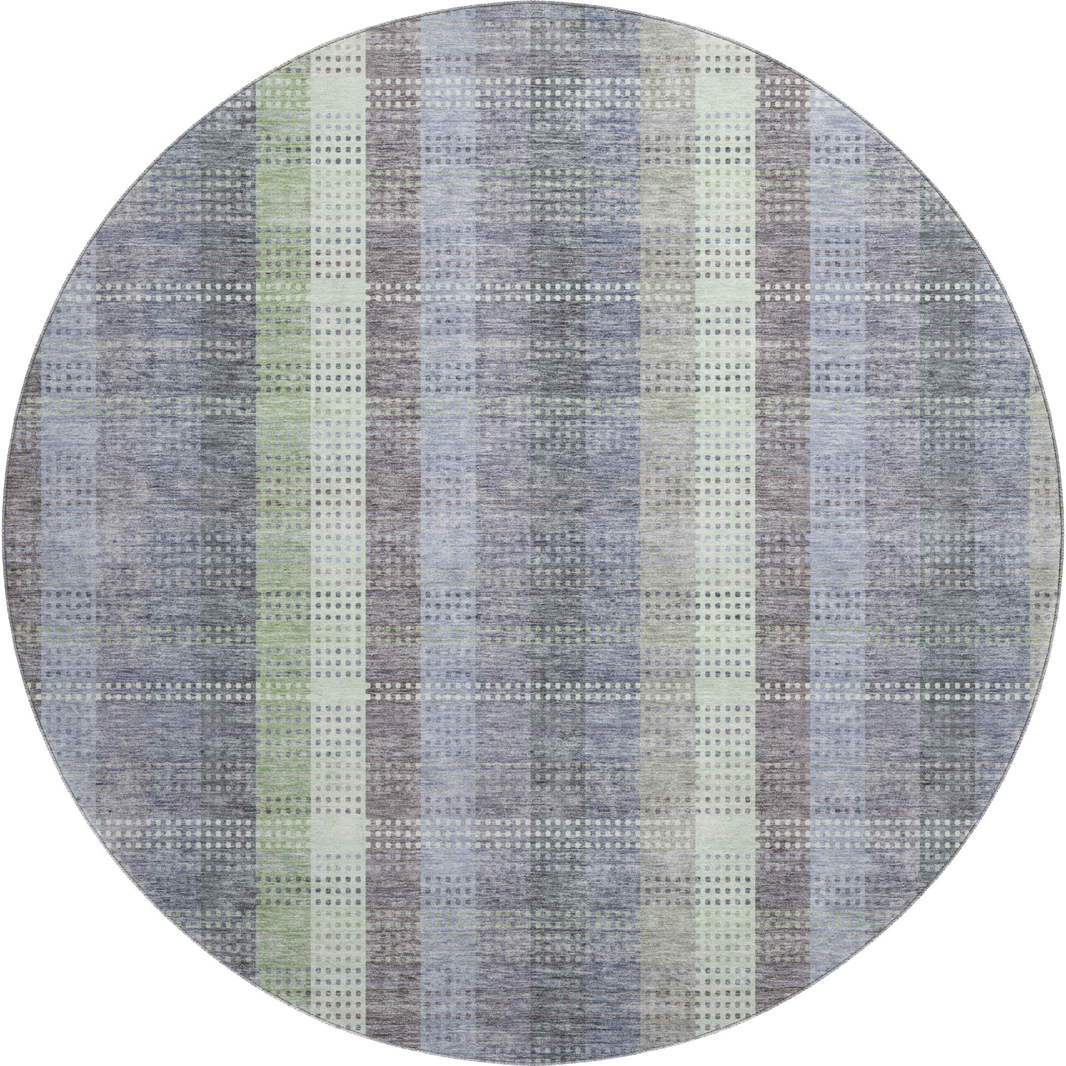 Lisbon Machine Washable Transitional Pewter Gray Rug 8' x 8' #shape_Round