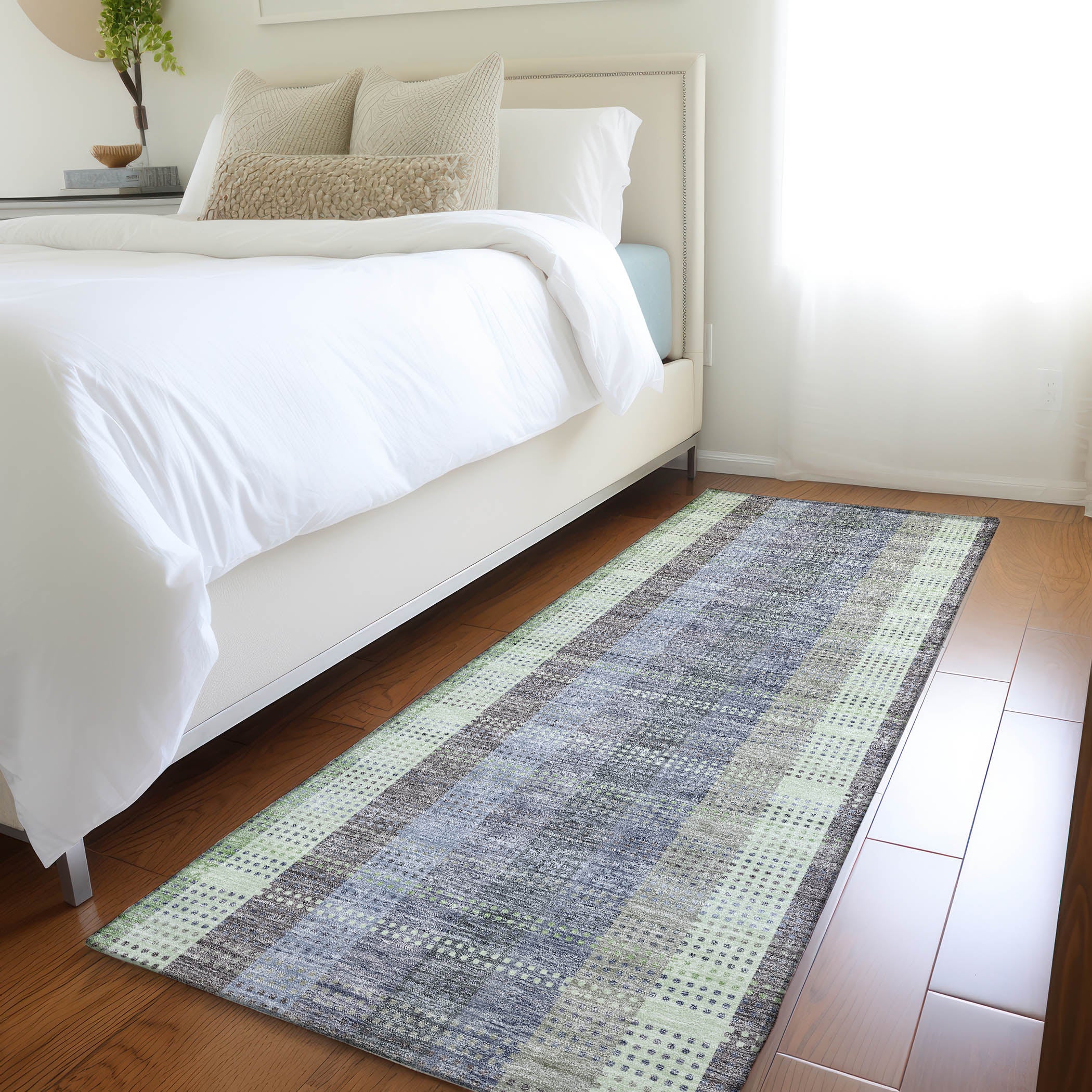 Lisbon Machine Washable Transitional Pewter Gray Rug 2'3" x 7'6" #shape_Runner