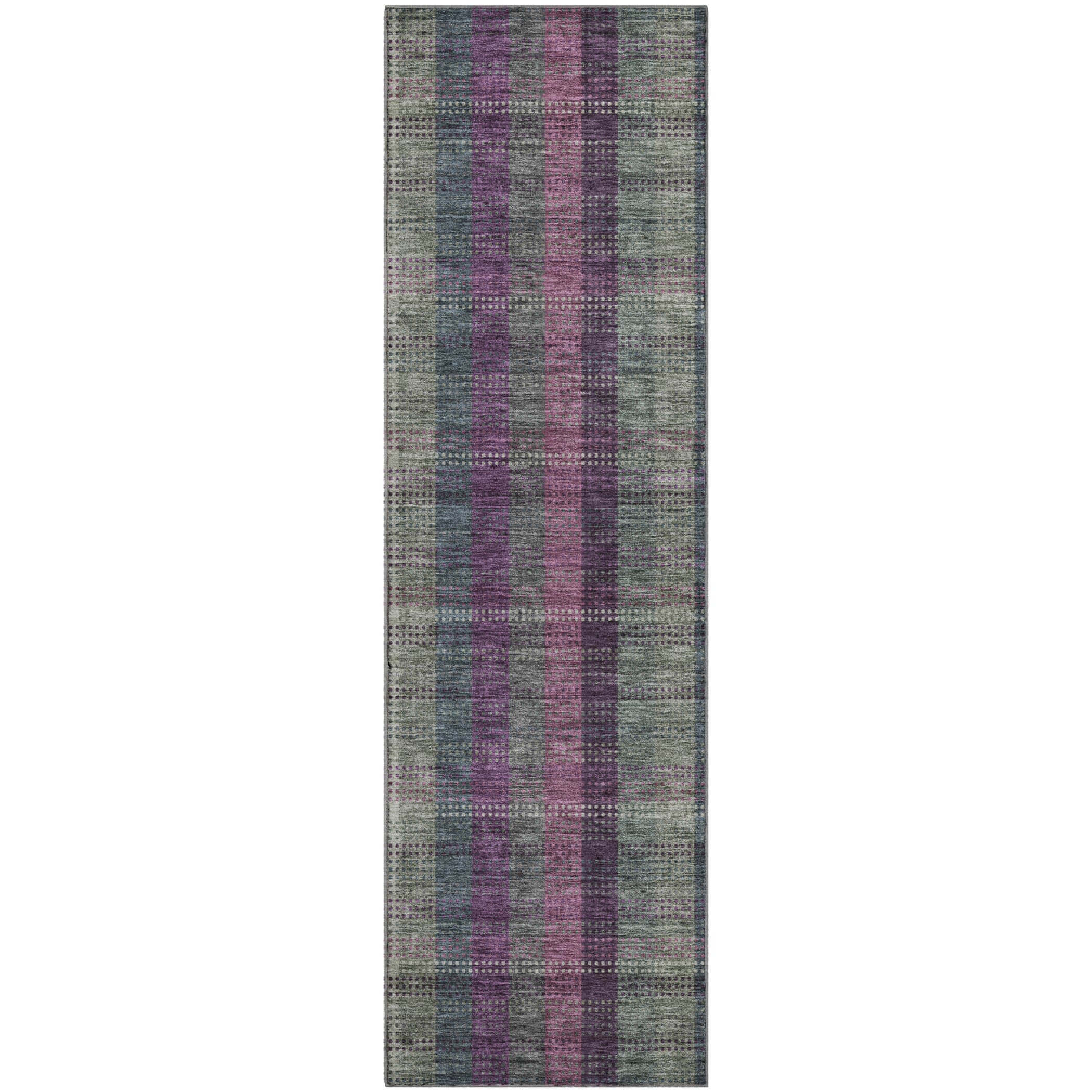 Lisbon Machine Washable Transitional Plum Purple Rug 2'3" x 7'6" #shape_Runner