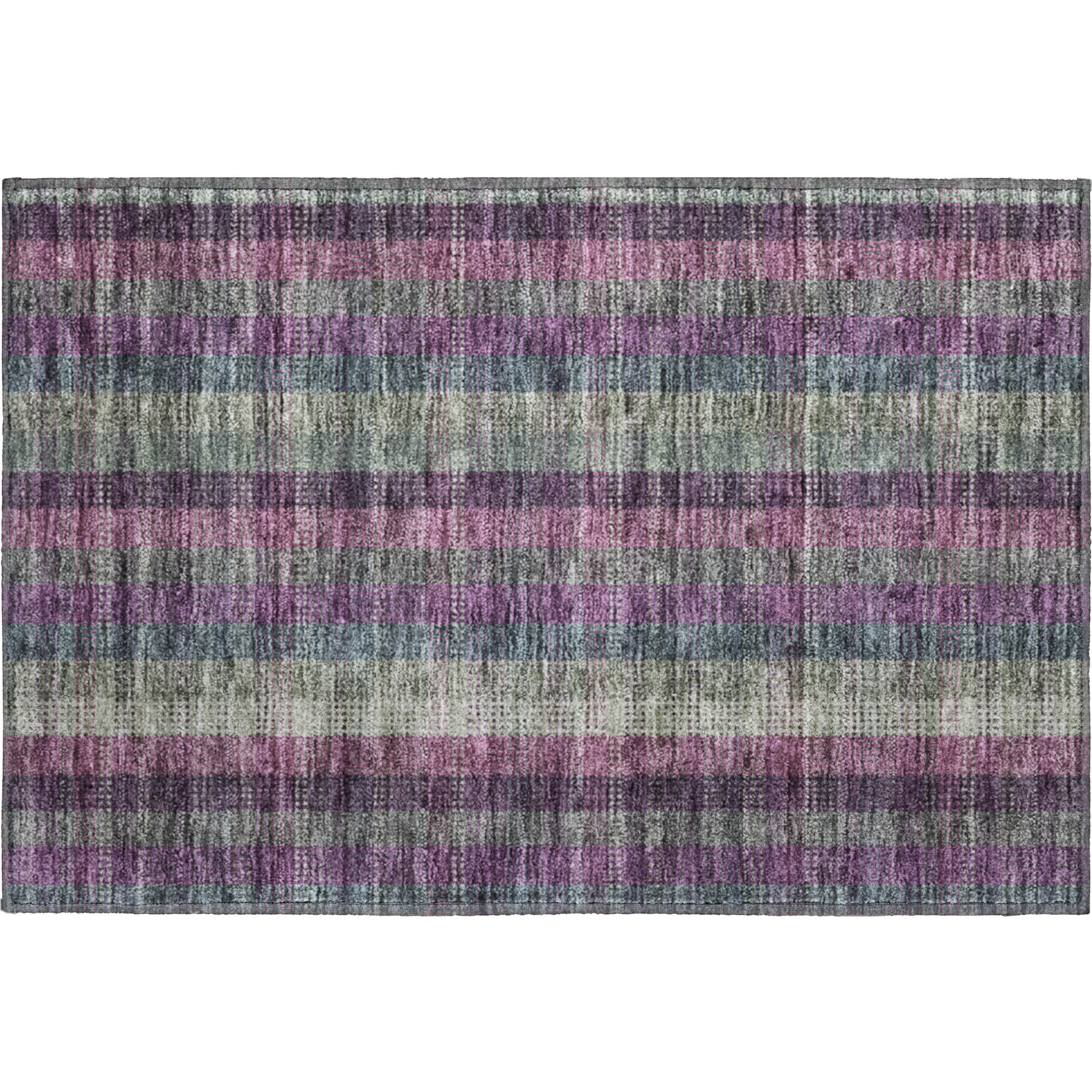 Lisbon Machine Washable Transitional Plum Purple Rug 1'8" x 2'6" #shape_Rectangle