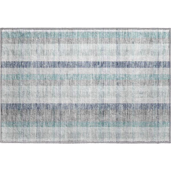 Lisbon Machine Washable Transitional Silver Gray Rug 1'8" x 2'6"