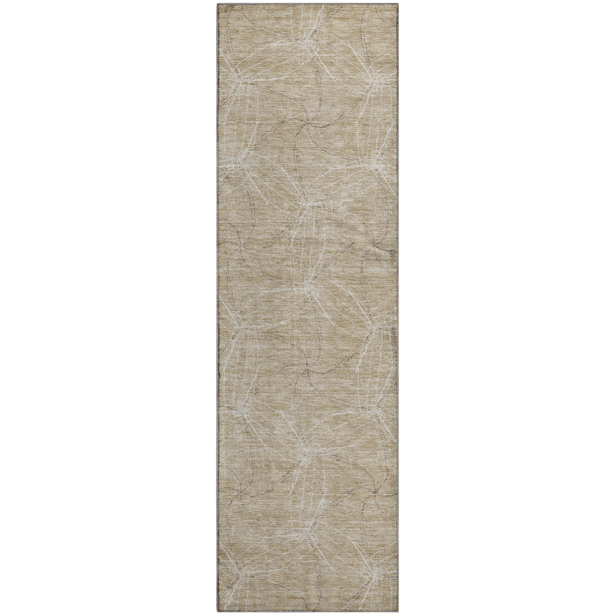 Bangkok Machine Washable Transitional Beige Brown Rug 2'3" x 7'6" #shape_Runner