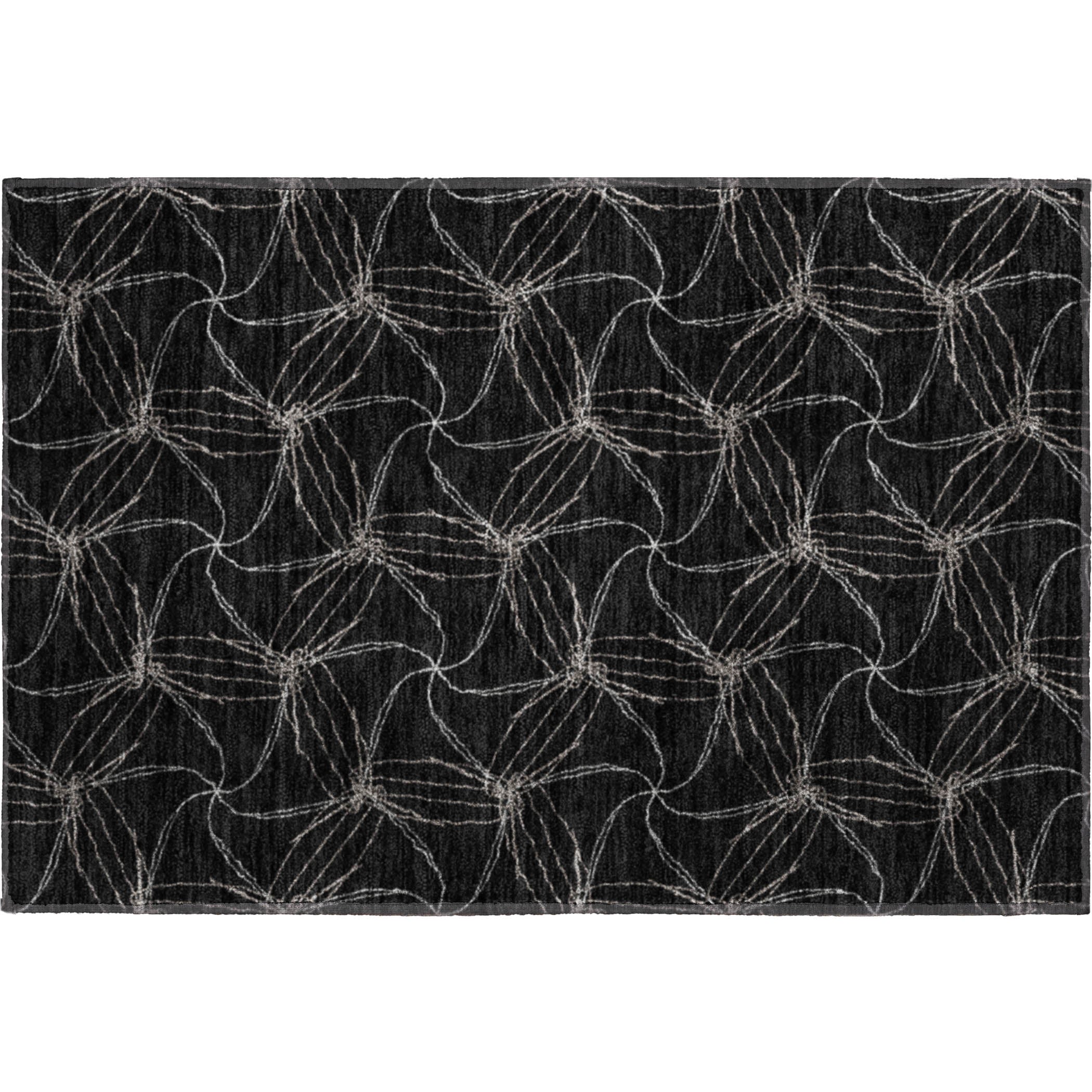 Bangkok Machine Washable Transitional Black Rug 1'8" x 2'6" #shape_Rectangle