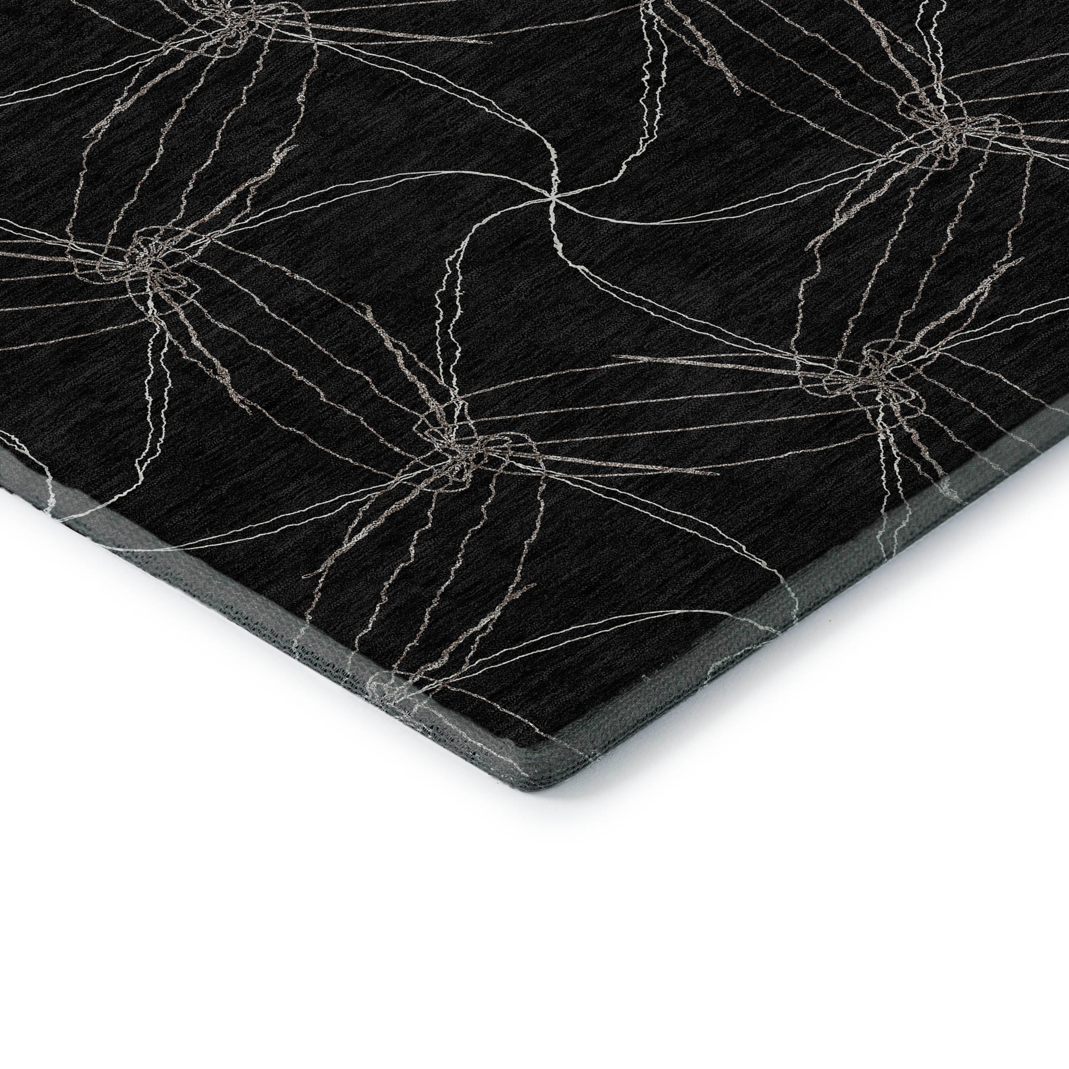Bangkok Machine Washable Transitional Black Rug 1'8" x 2'6" #shape_Rectangle