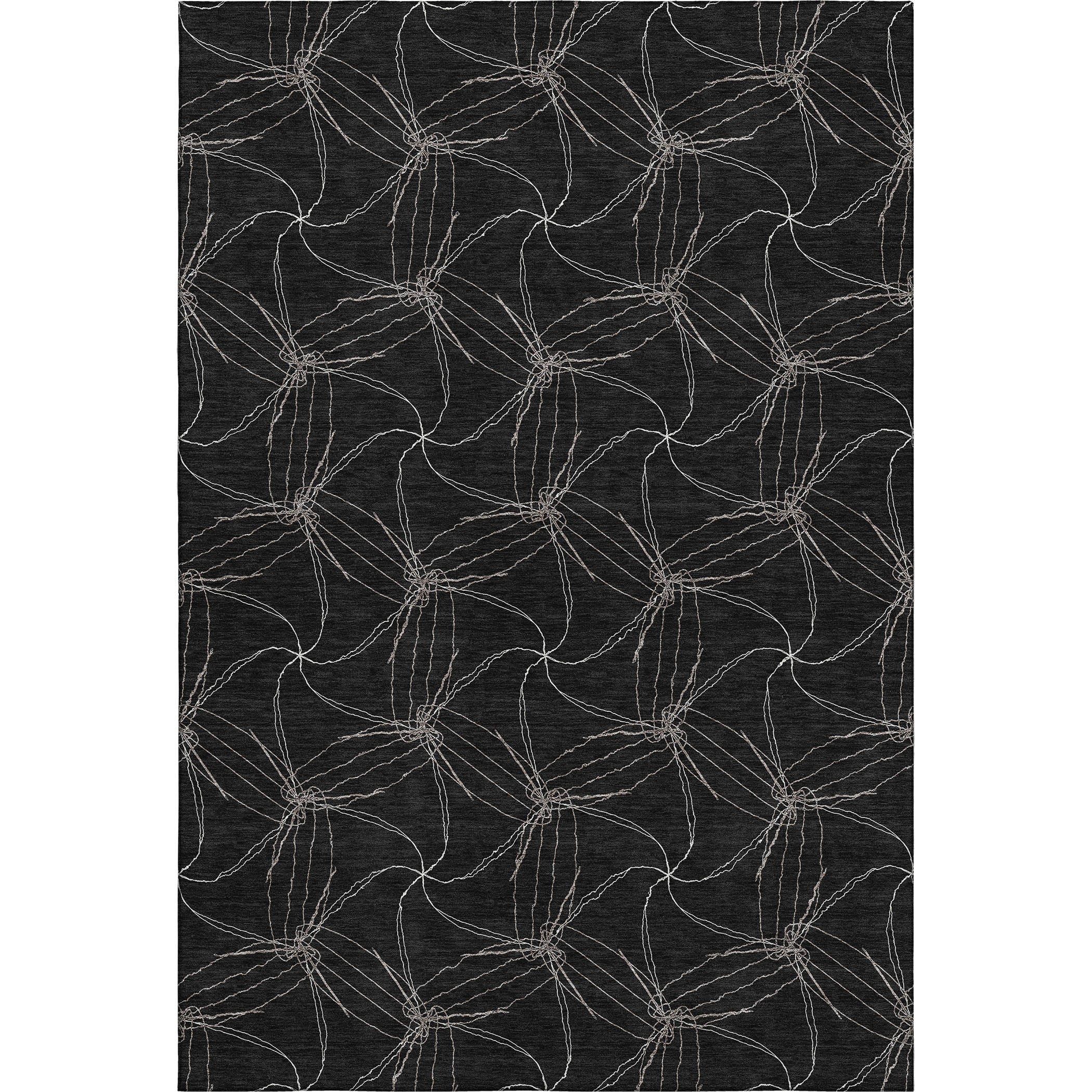 Bangkok Machine Washable Transitional Black Rug 2'6" x 3'10" #shape_Rectangle