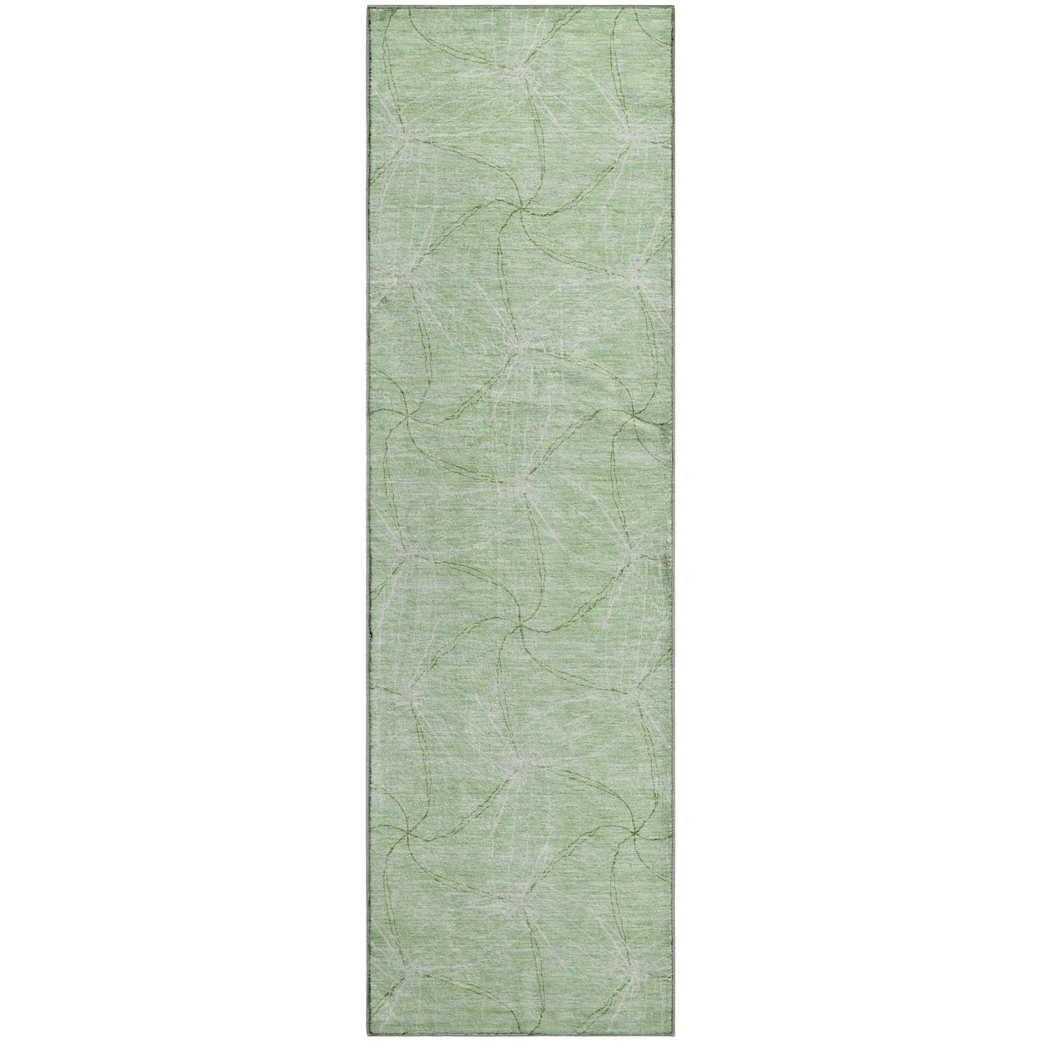 Bangkok Machine Washable Transitional Mint Green Rug 2'3" x 7'6" #shape_Runner