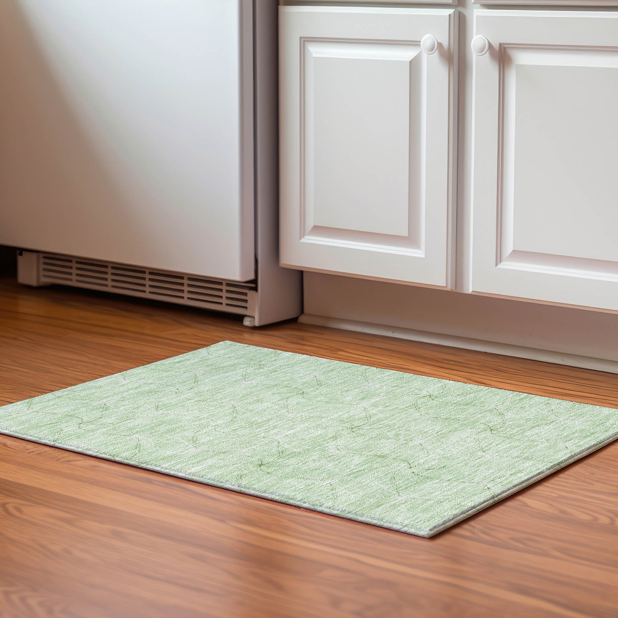 Bangkok Machine Washable Transitional Mint Green Rug 1'8" x 2'6" #shape_Rectangle