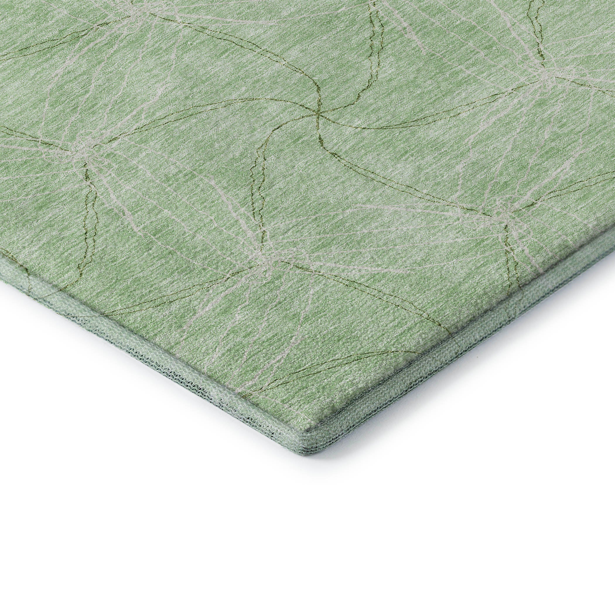 Bangkok Machine Washable Transitional Mint Green Rug 1'8" x 2'6" #shape_Rectangle