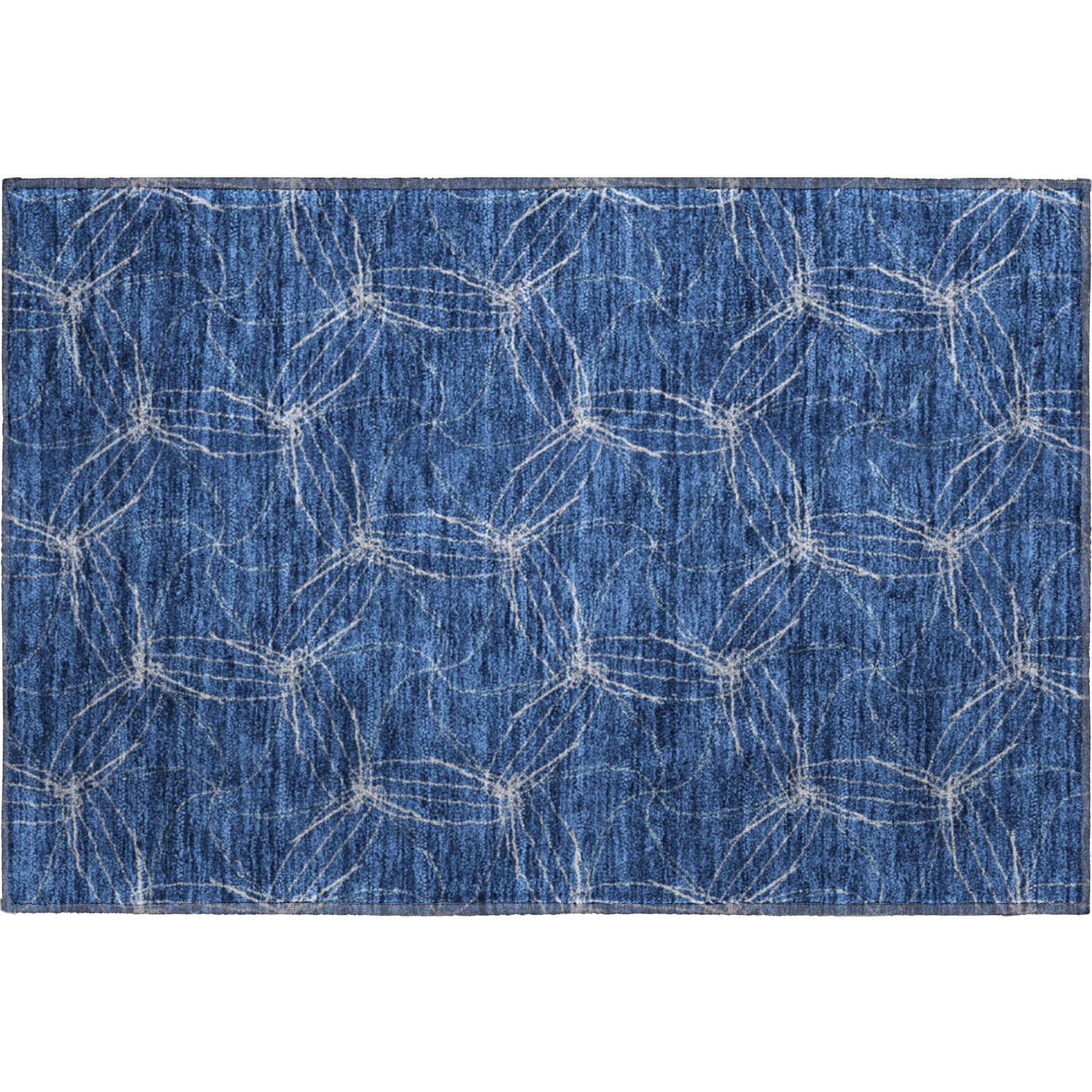 Bangkok Machine Washable Transitional Navy Blue Rug 1'8" x 2'6" #shape_Rectangle
