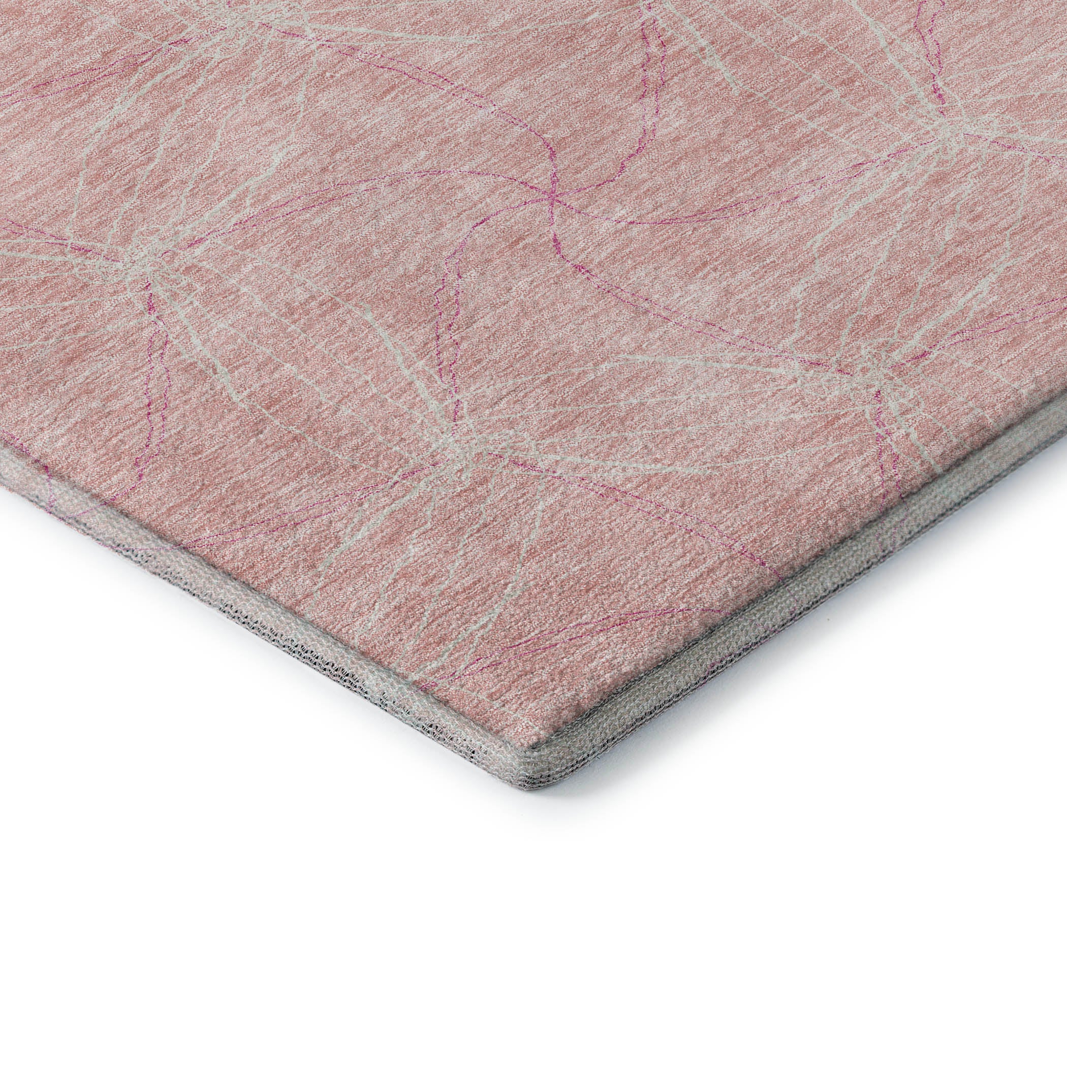 Bangkok Machine Washable Transitional Pink Rug 1'8" x 2'6" #shape_Rectangle