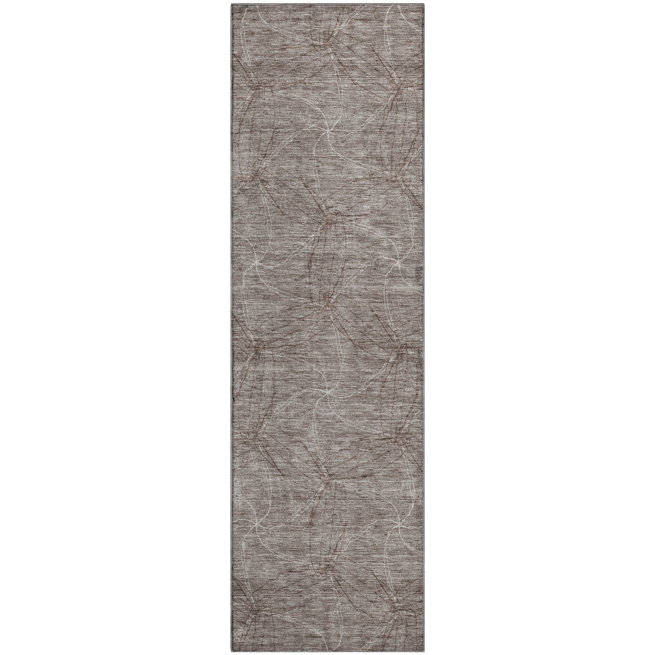 Bangkok Machine Washable Transitional Taupe Brown Rug 2'3" x 7'6" #shape_Runner
