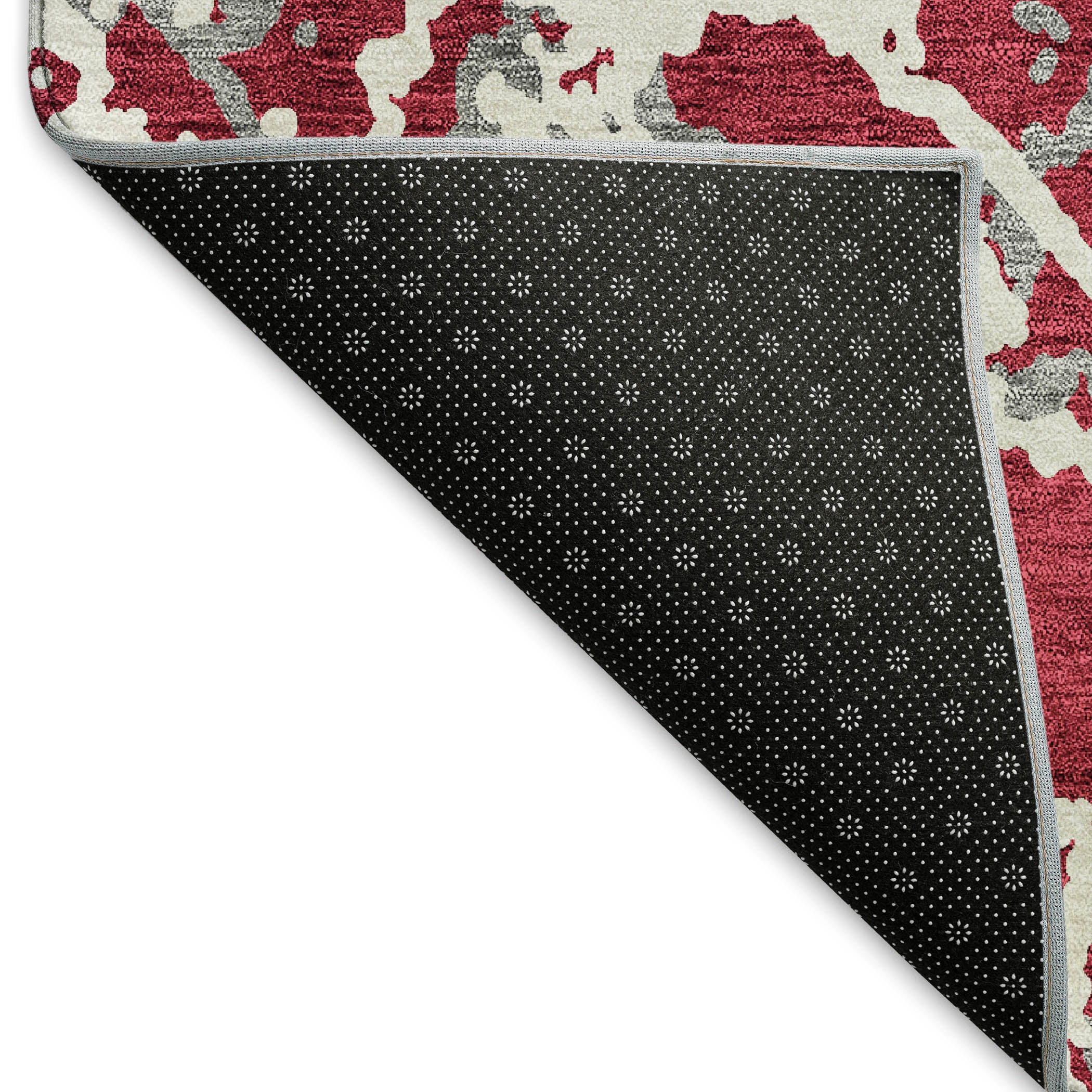 Bern Machine Washable Transitional Burgundy Red Rug 1'8" x 2'6" #shape_Rectangle