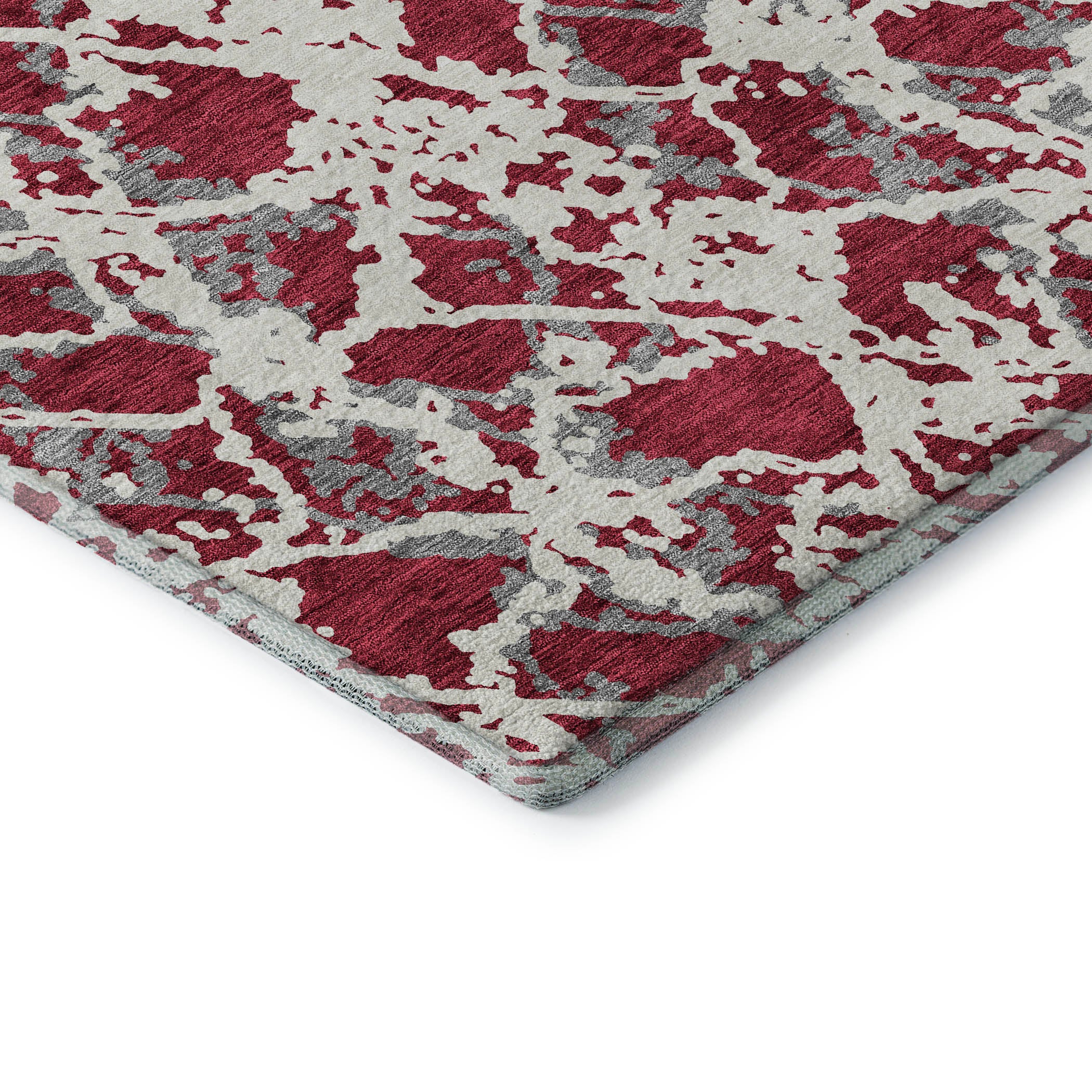 Bern Machine Washable Transitional Burgundy Red Rug 1'8" x 2'6" #shape_Rectangle