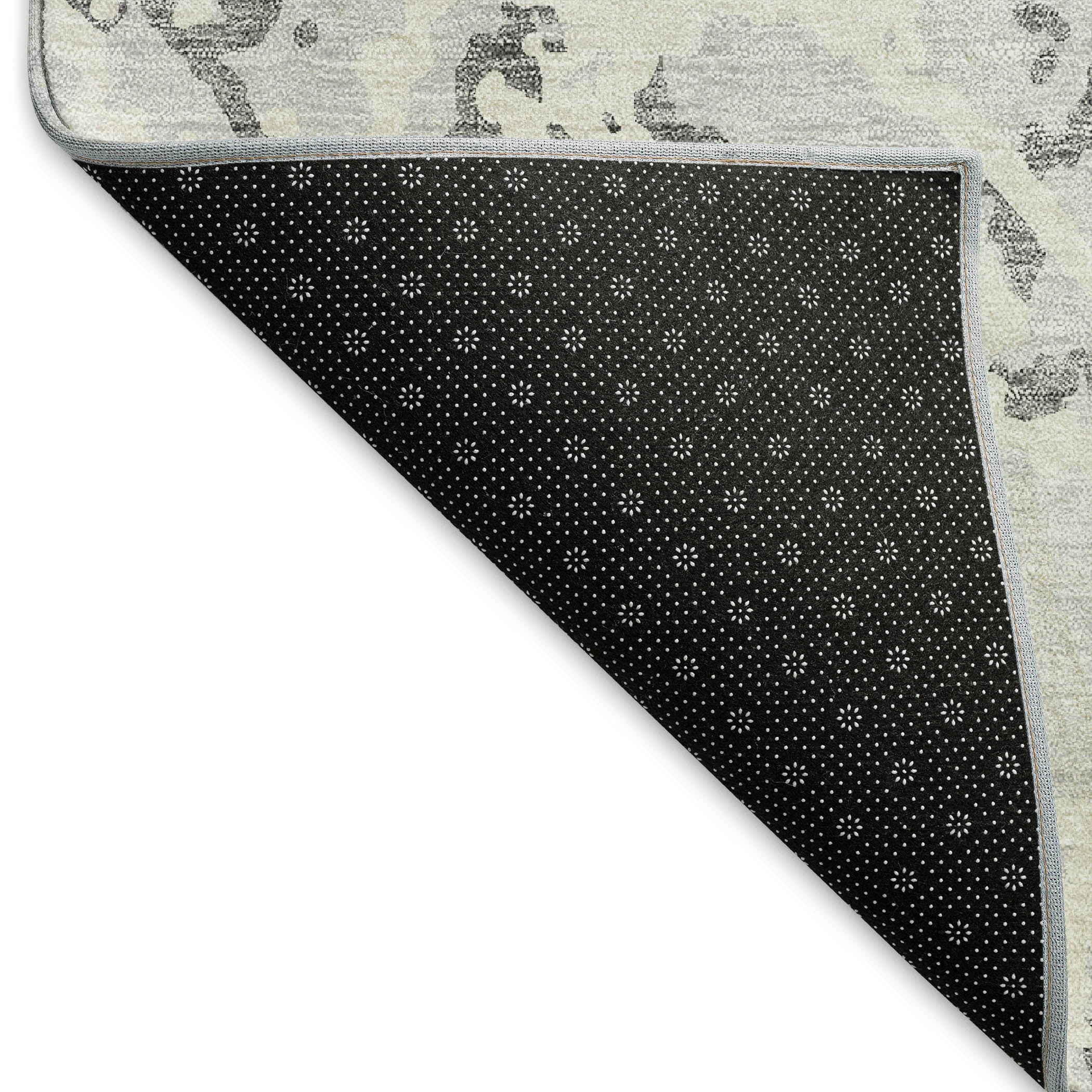 Bern Machine Washable Transitional Silver Gray Rug 1'8" x 2'6" #shape_Rectangle