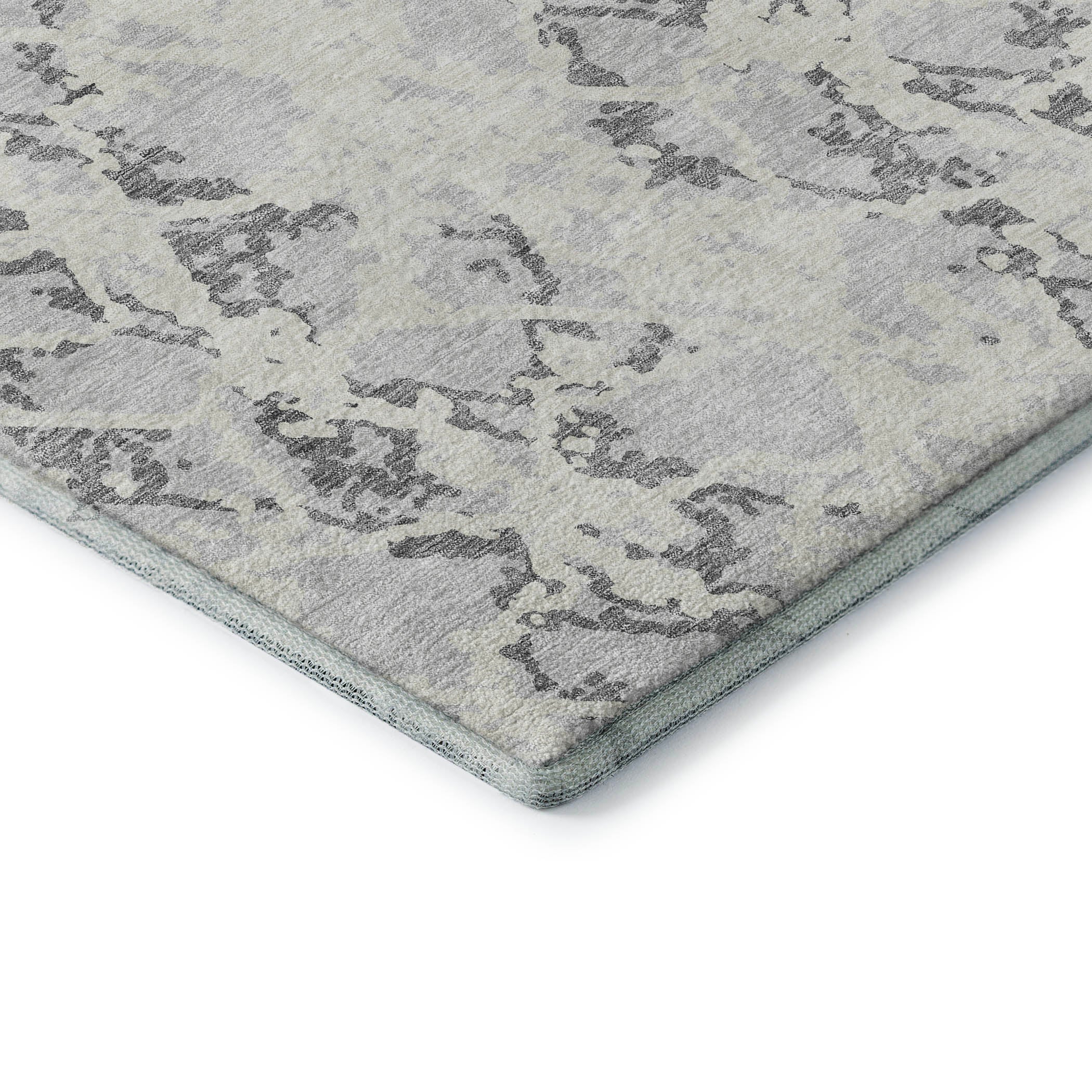 Bern Machine Washable Transitional Silver Gray Rug 1'8" x 2'6" #shape_Rectangle