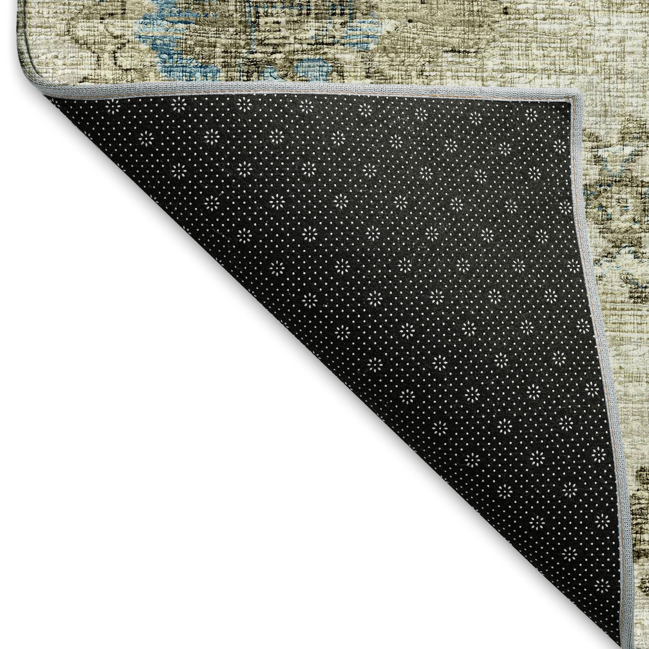 Sarajevo Machine Washable Traditional Blue Rug 1'8" x 2'6" #shape_Rectangle