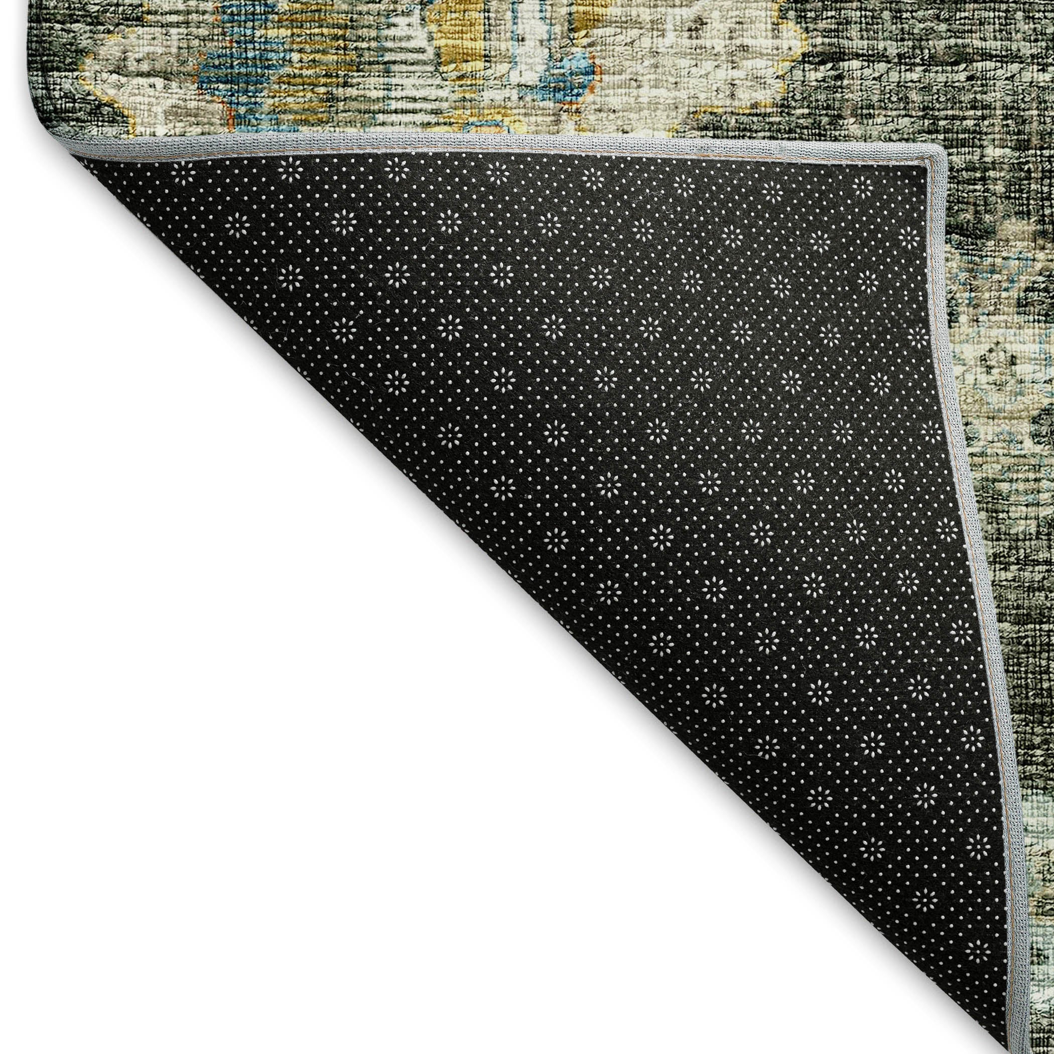 Sarajevo Machine Washable Traditional Forest Green Rug 1'8" x 2'6" #shape_Rectangle