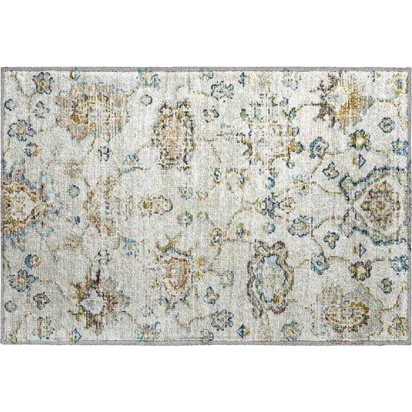 Sarajevo Machine Washable Traditional Linen Blue Rug 1'8" x 2'6"