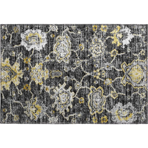 Sarajevo Machine Washable Traditional Shadow Gray Rug 1'8" x 2'6"