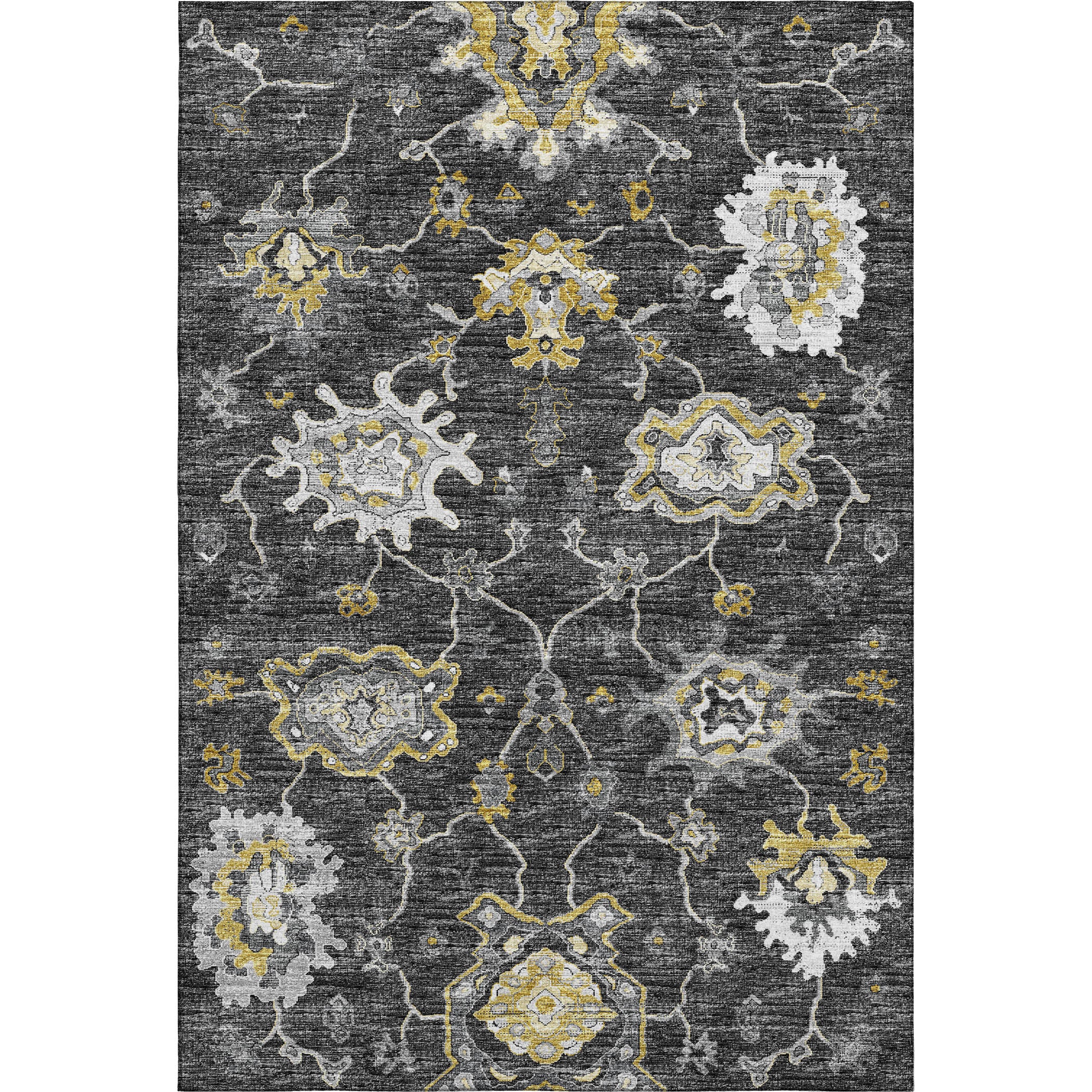 Sarajevo Machine Washable Traditional Shadow Gray Rug 2'6" x 3'10" #shape_Rectangle