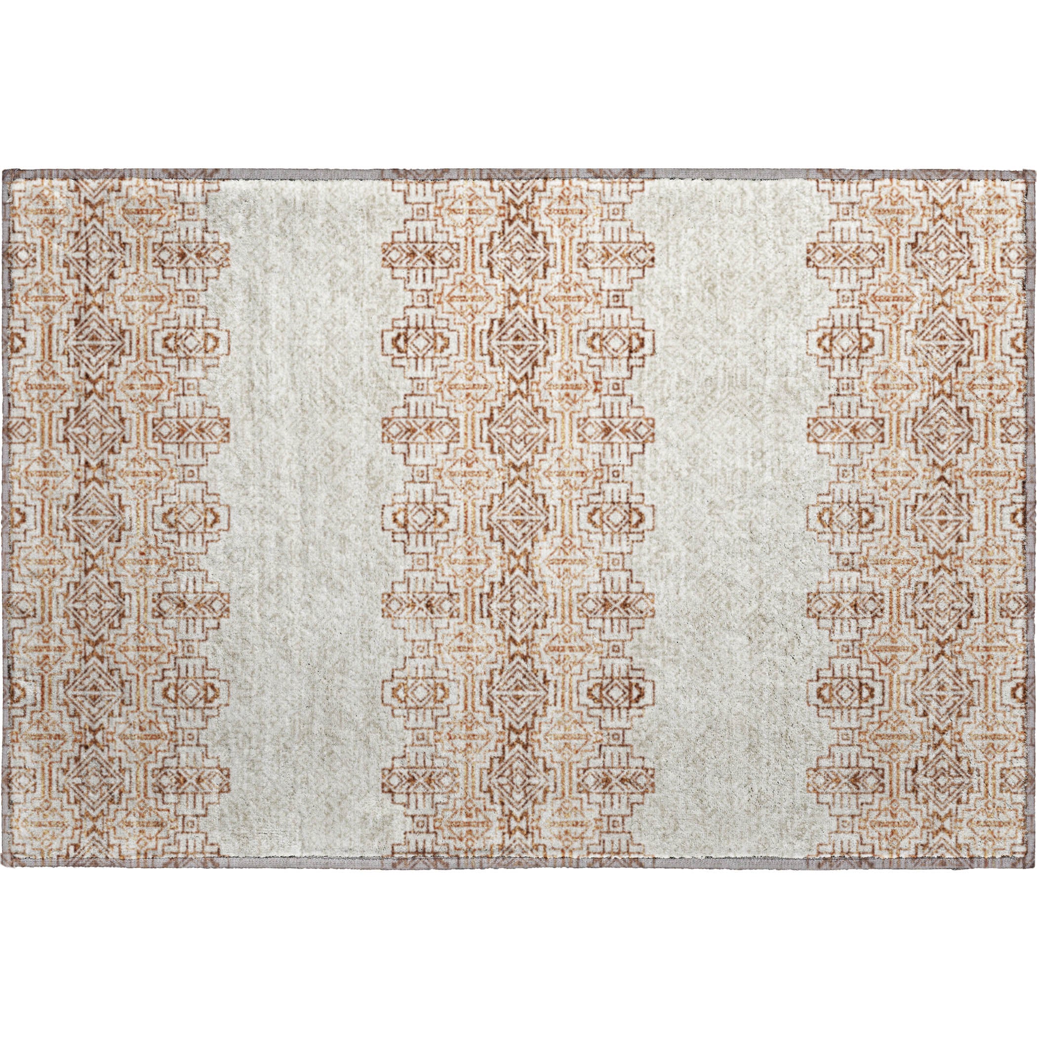 Kotor Machine Washable Transitional Paprika Orange Rug 1'8" x 2'6" #shape_Rectangle