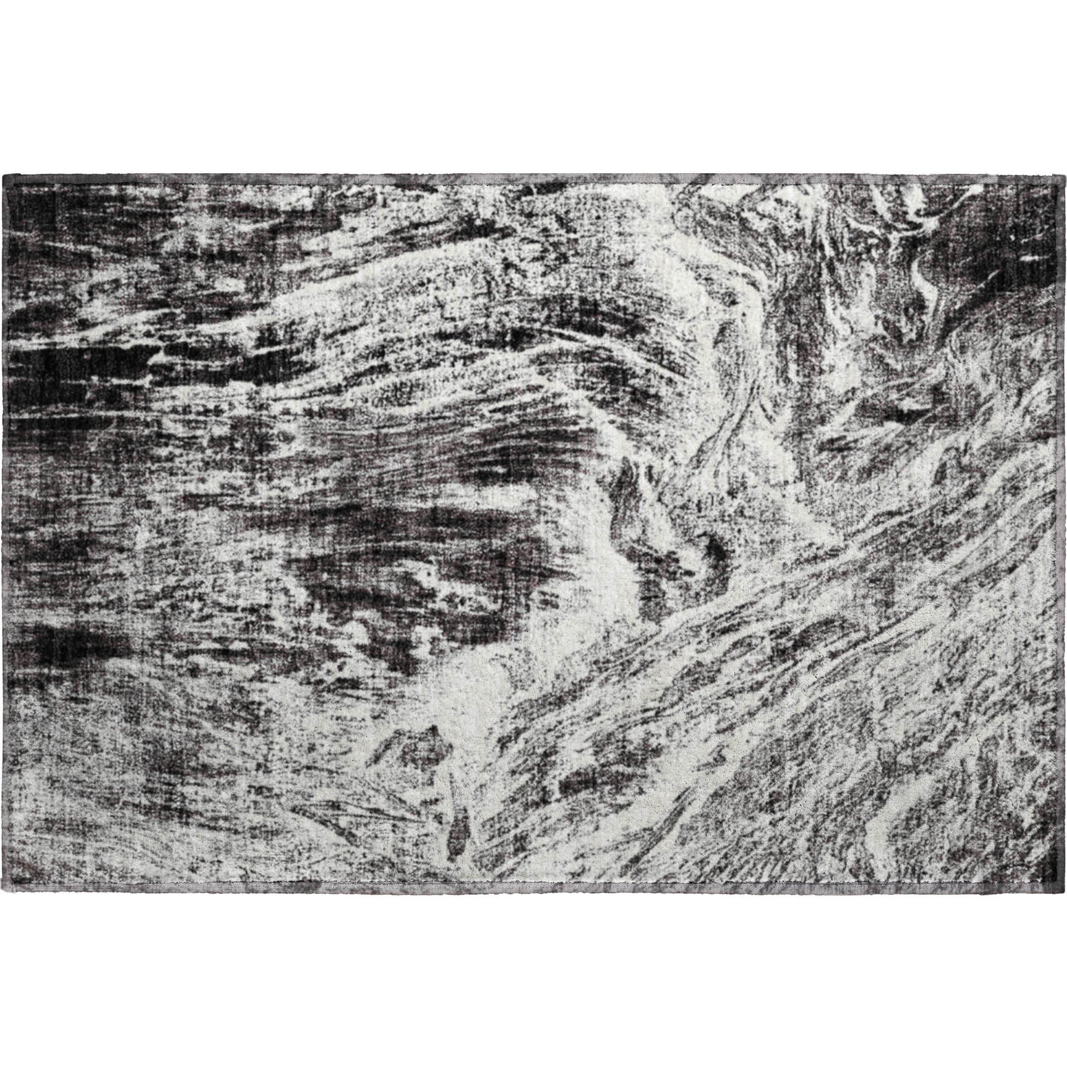 Oaxaca Machine Washable Transitional Black Rug 1'8" x 2'6" #shape_Rectangle