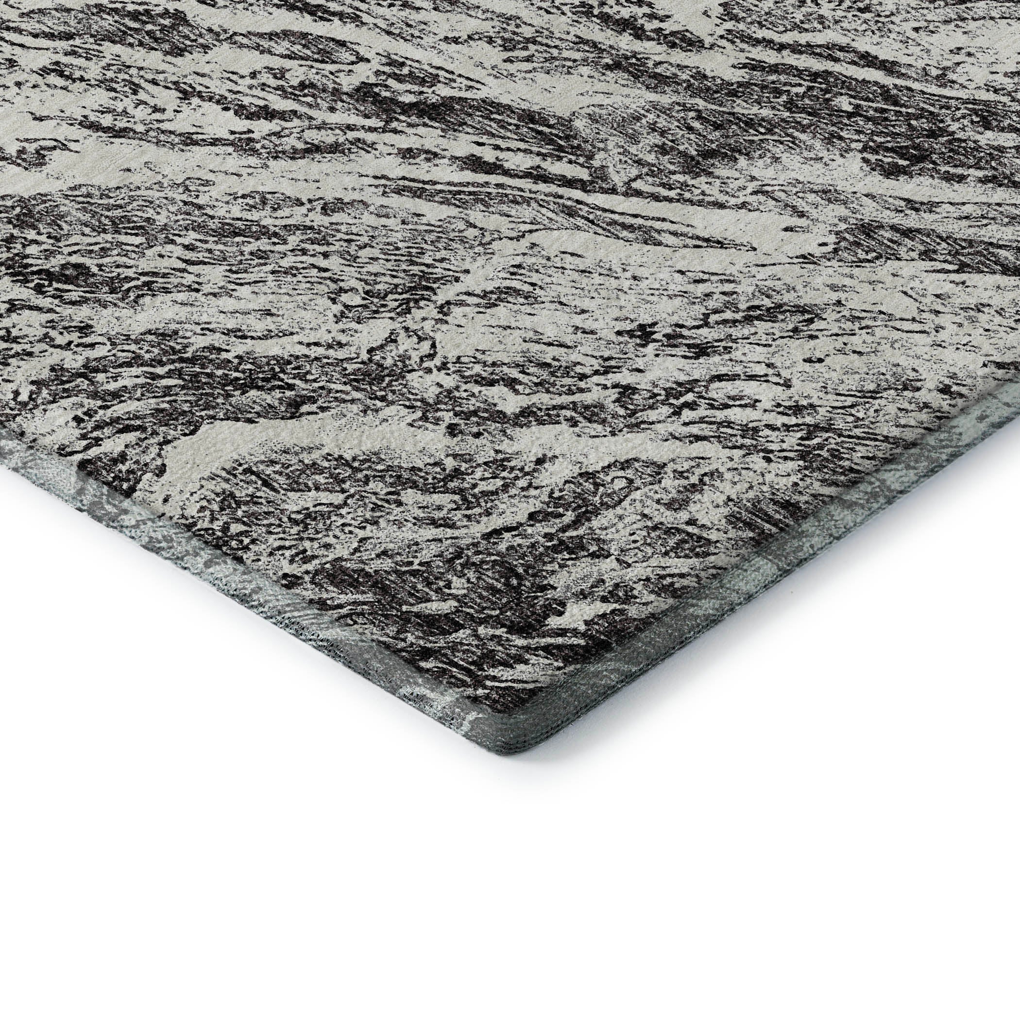 Oaxaca Machine Washable Transitional Black Rug 1'8" x 2'6" #shape_Rectangle