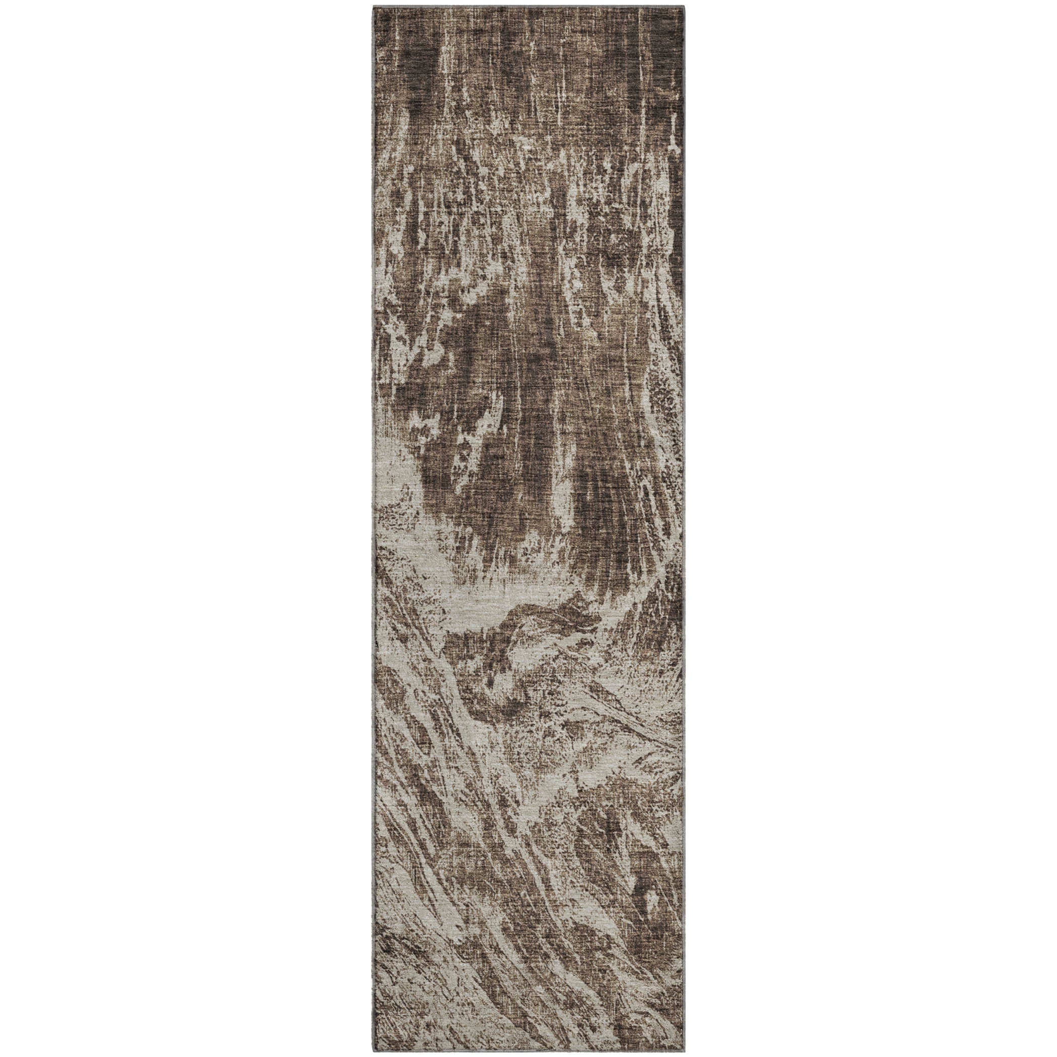 Oaxaca Machine Washable Transitional Brown Rug 2'3" x 7'6" #shape_Runner