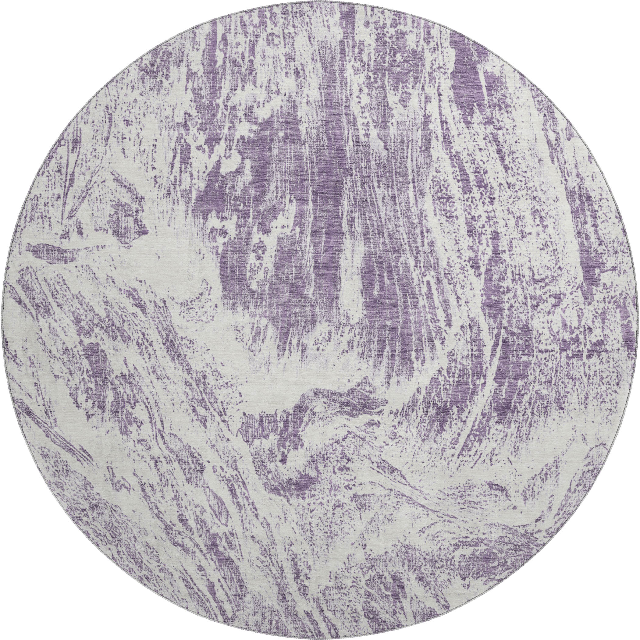 Oaxaca Machine Washable Transitional Purple Rug 8' x 8' #shape_Round