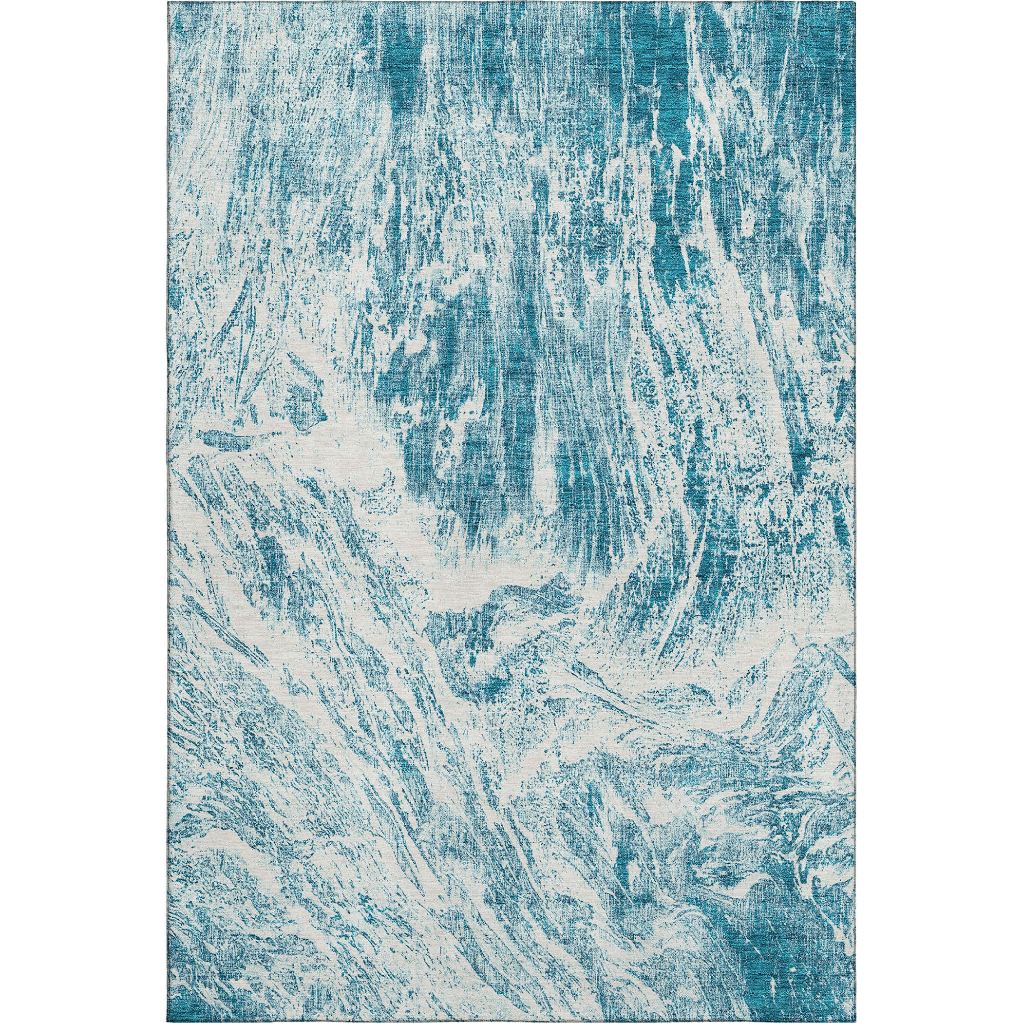 Oaxaca Machine Washable Transitional Teal Rug 2'6" x 3'10" #shape_Rectangle