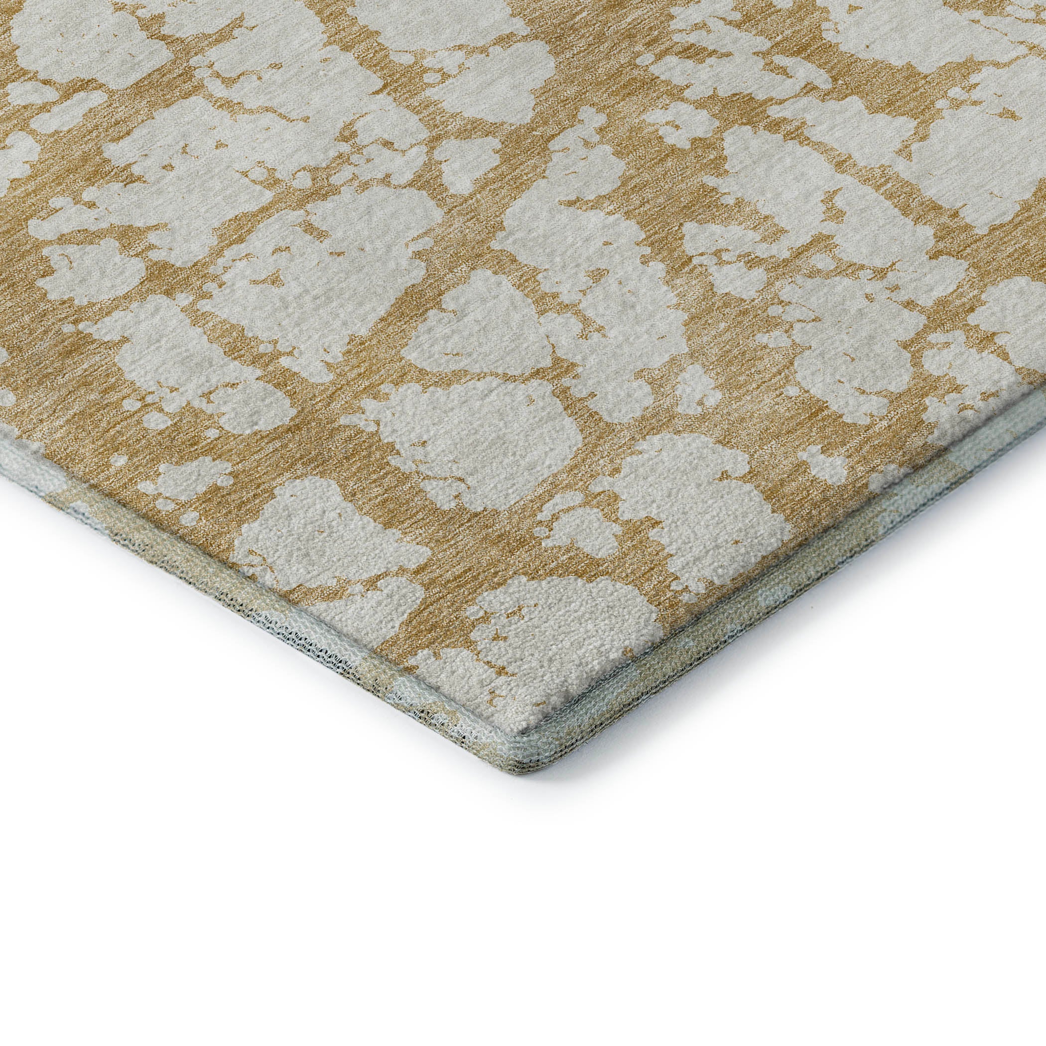 Queenstown Machine Washable Transitional Gold Rug 1'8" x 2'6" #shape_Rectangle