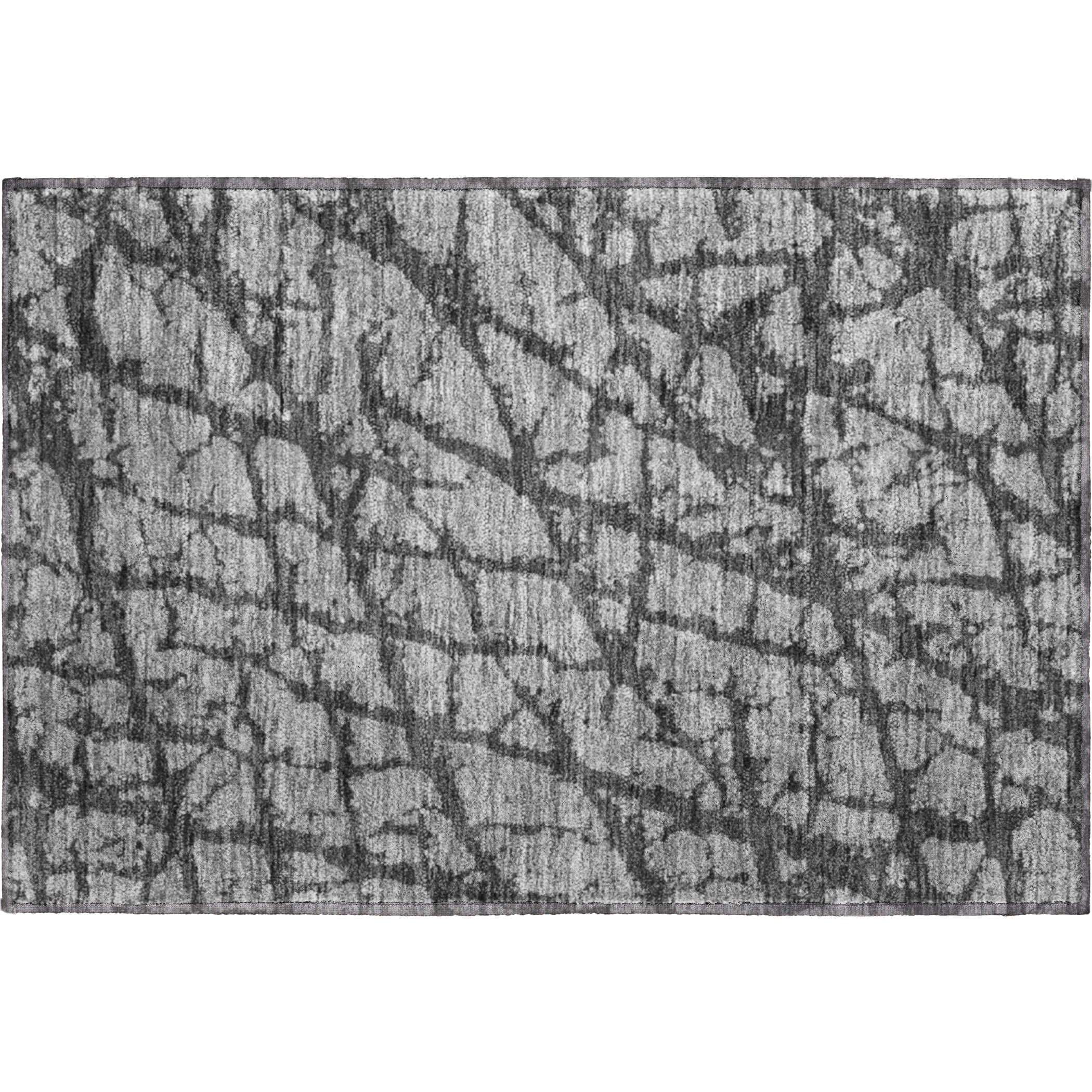 Queenstown Machine Washable Transitional Gray Rug 1'8" x 2'6" #shape_Rectangle