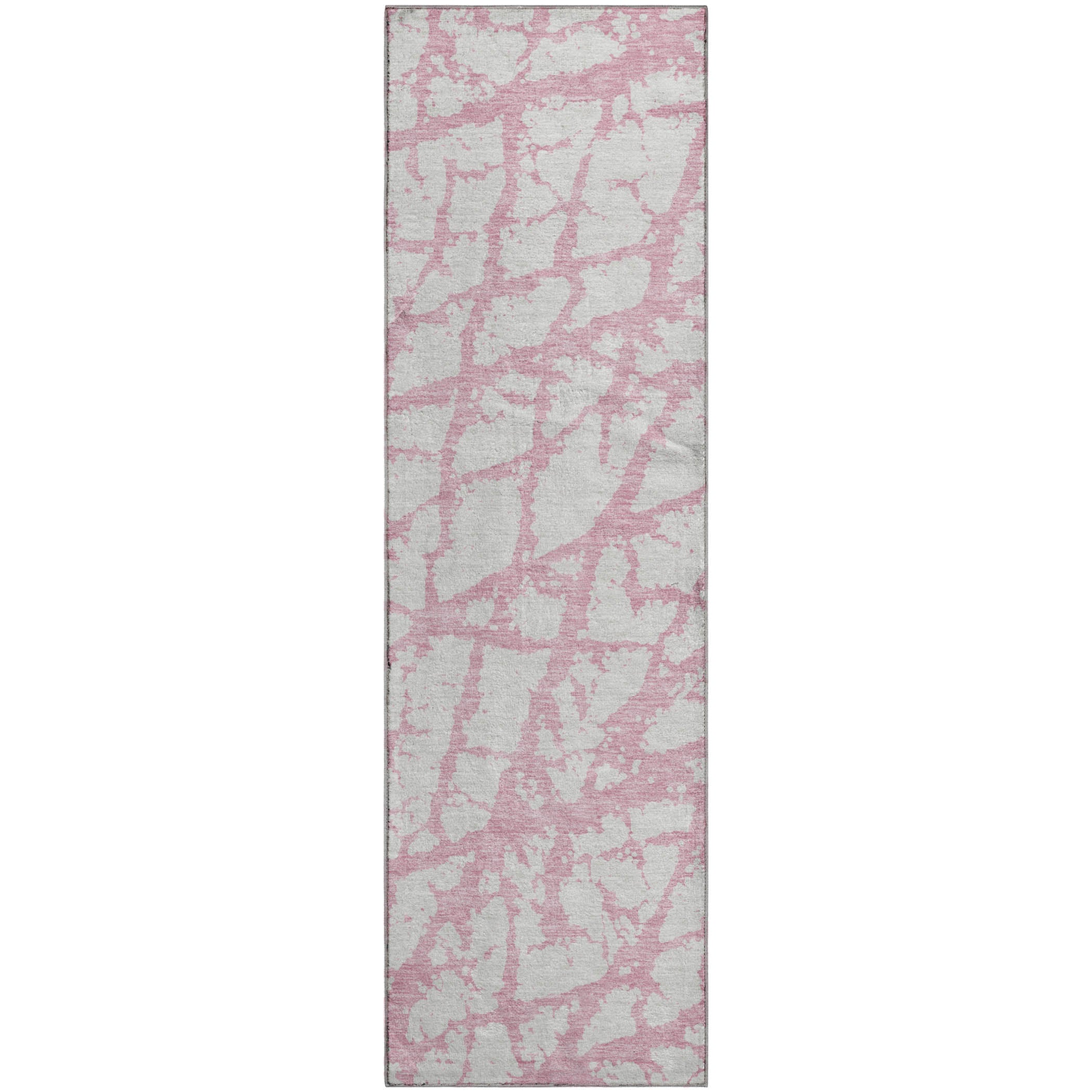 Queenstown Machine Washable Transitional Pink Rug 2'3" x 7'6" #shape_Runner