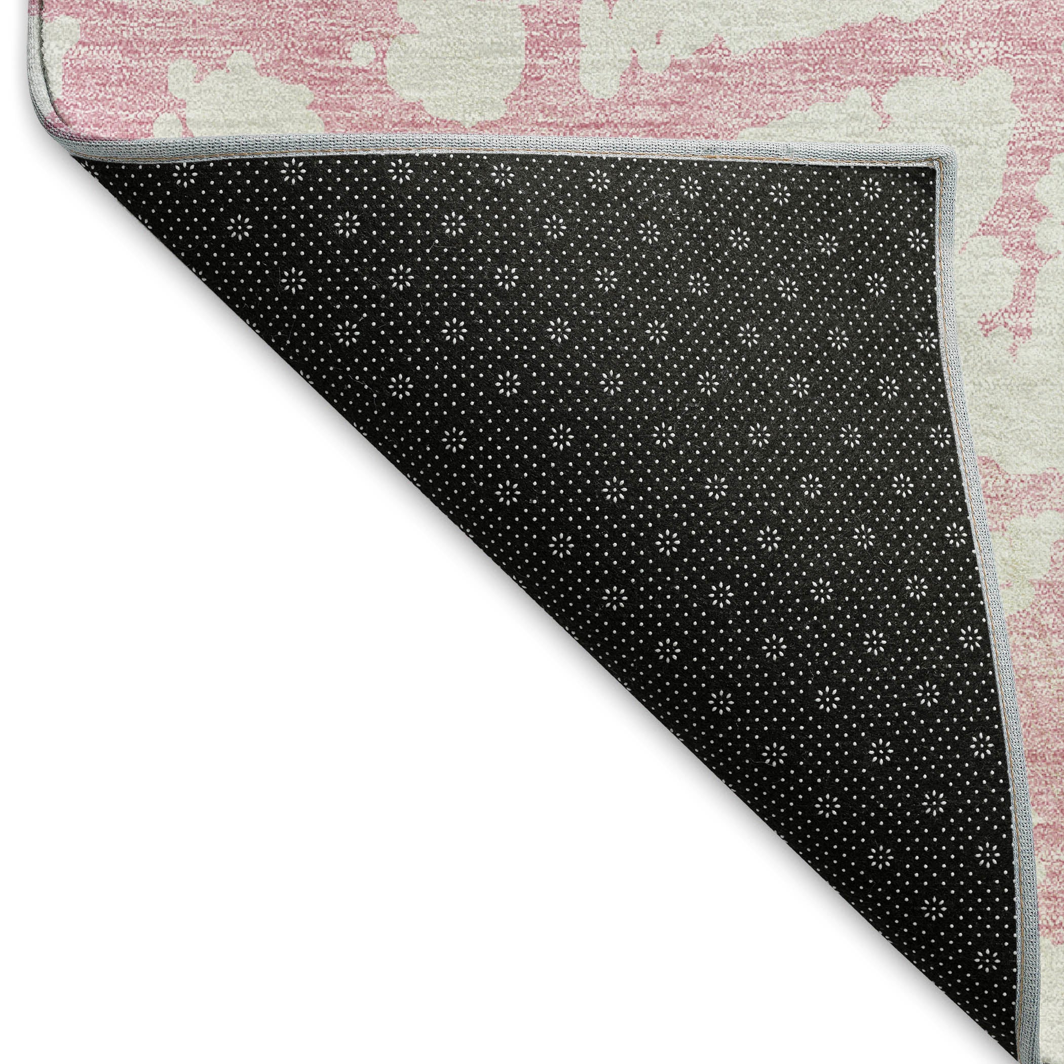 Queenstown Machine Washable Transitional Pink Rug 1'8" x 2'6" #shape_Rectangle