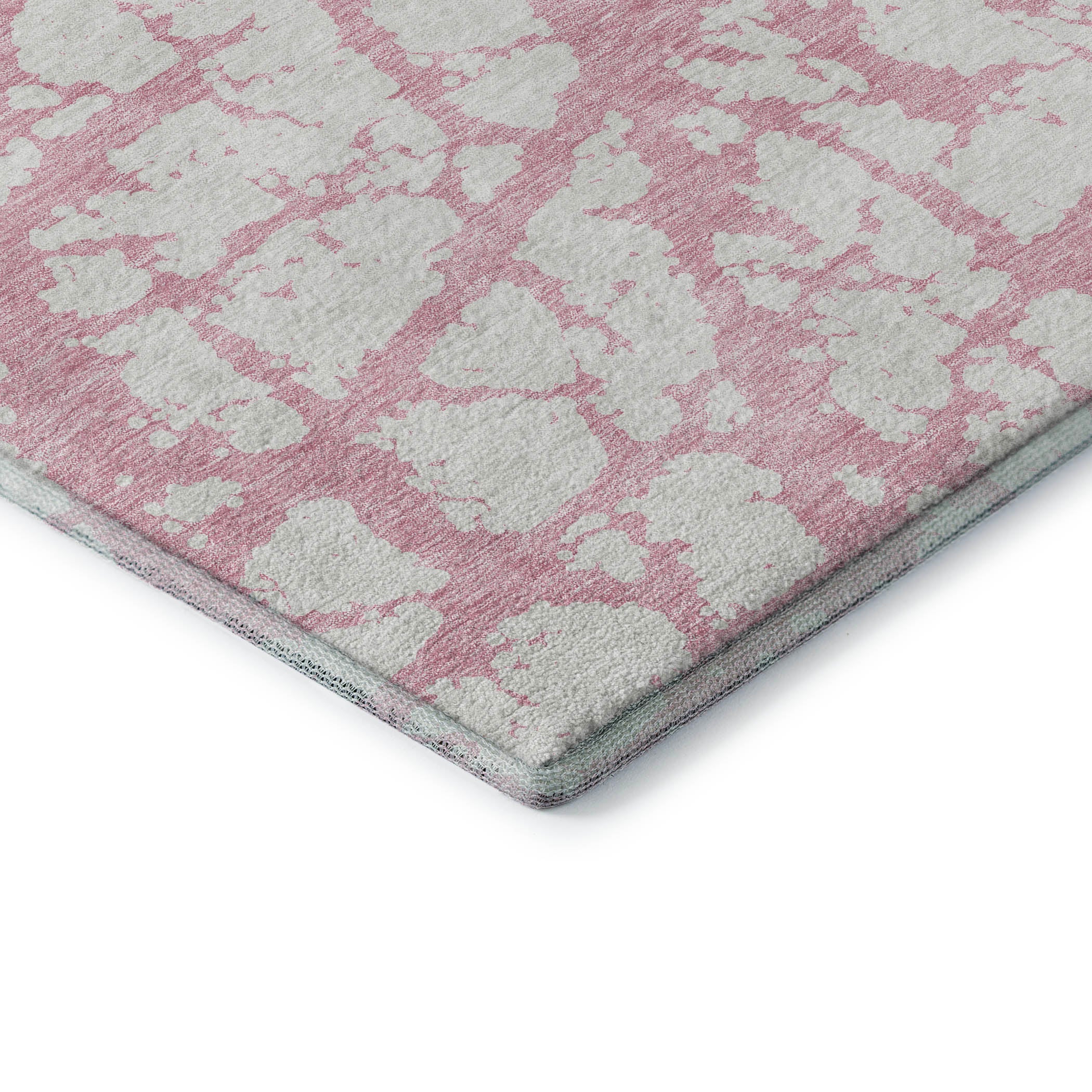 Queenstown Machine Washable Transitional Pink Rug 1'8" x 2'6" #shape_Rectangle