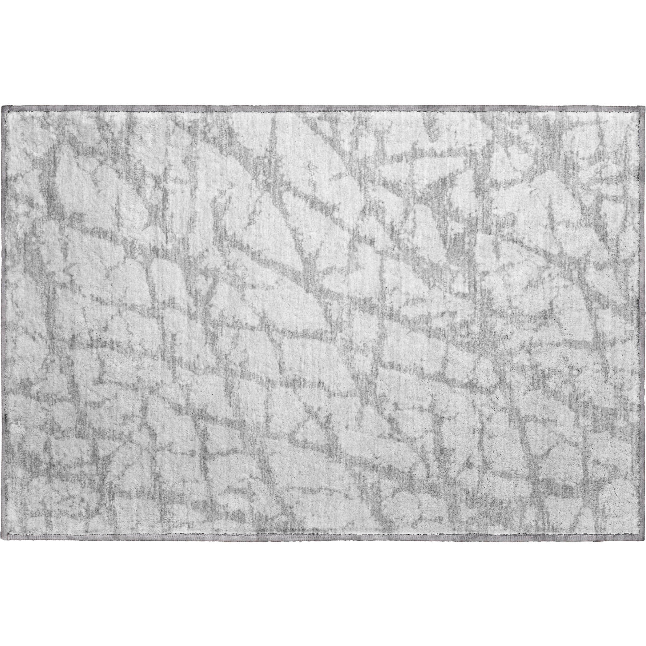 Queenstown Machine Washable Transitional Silver Gray Rug 1'8" x 2'6" #shape_Rectangle