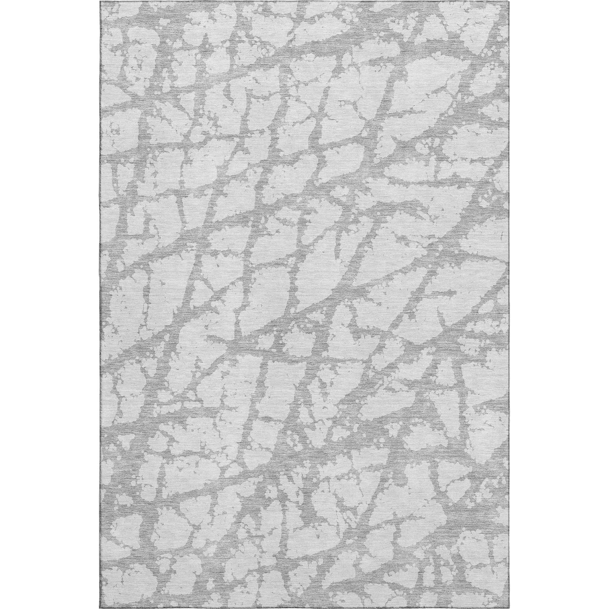 Queenstown Machine Washable Transitional Silver Gray Rug 2'6" x 3'10" #shape_Rectangle