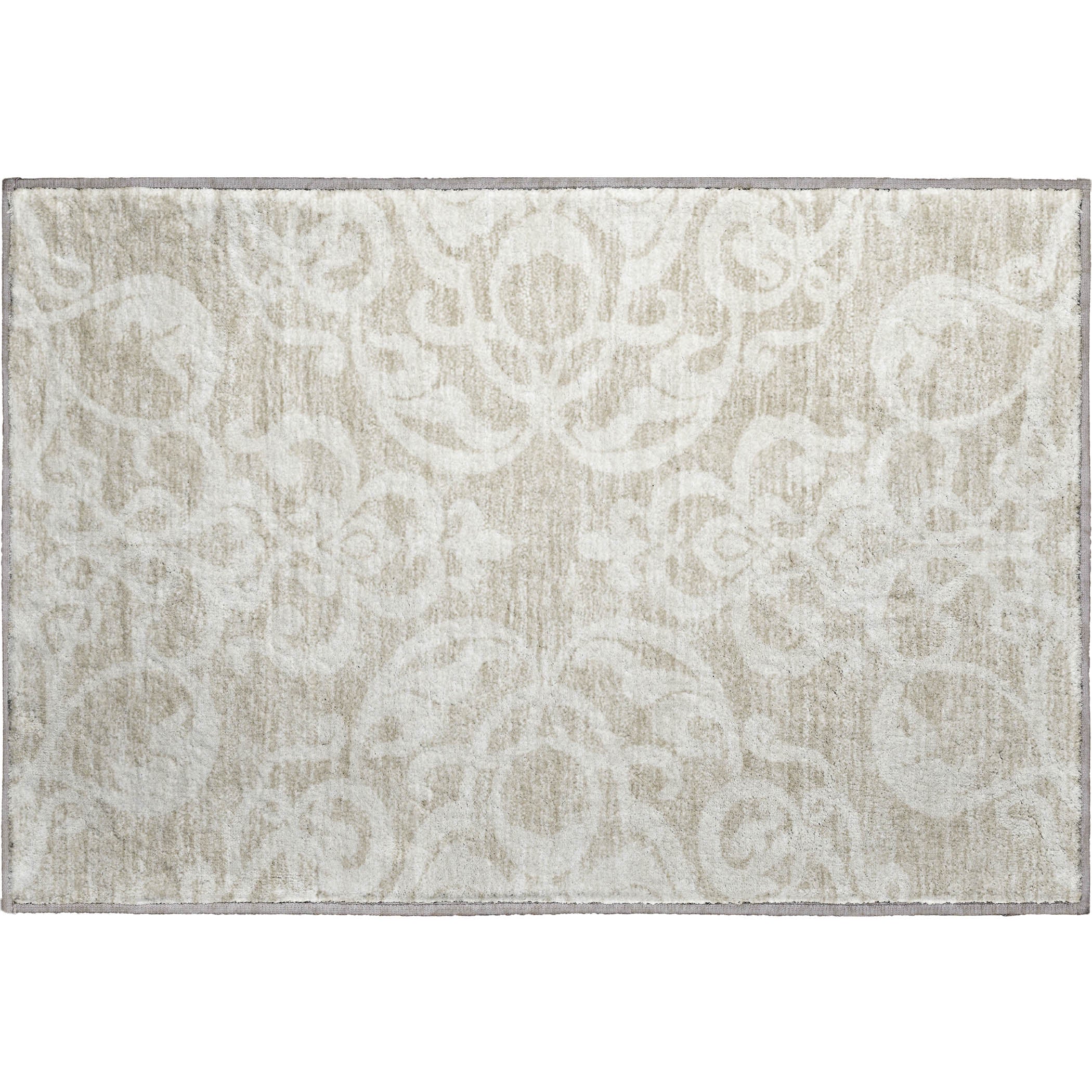 Lisbon Machine Washable Transitional Beige Brown Rug 1'8" x 2'6" #shape_Rectangle